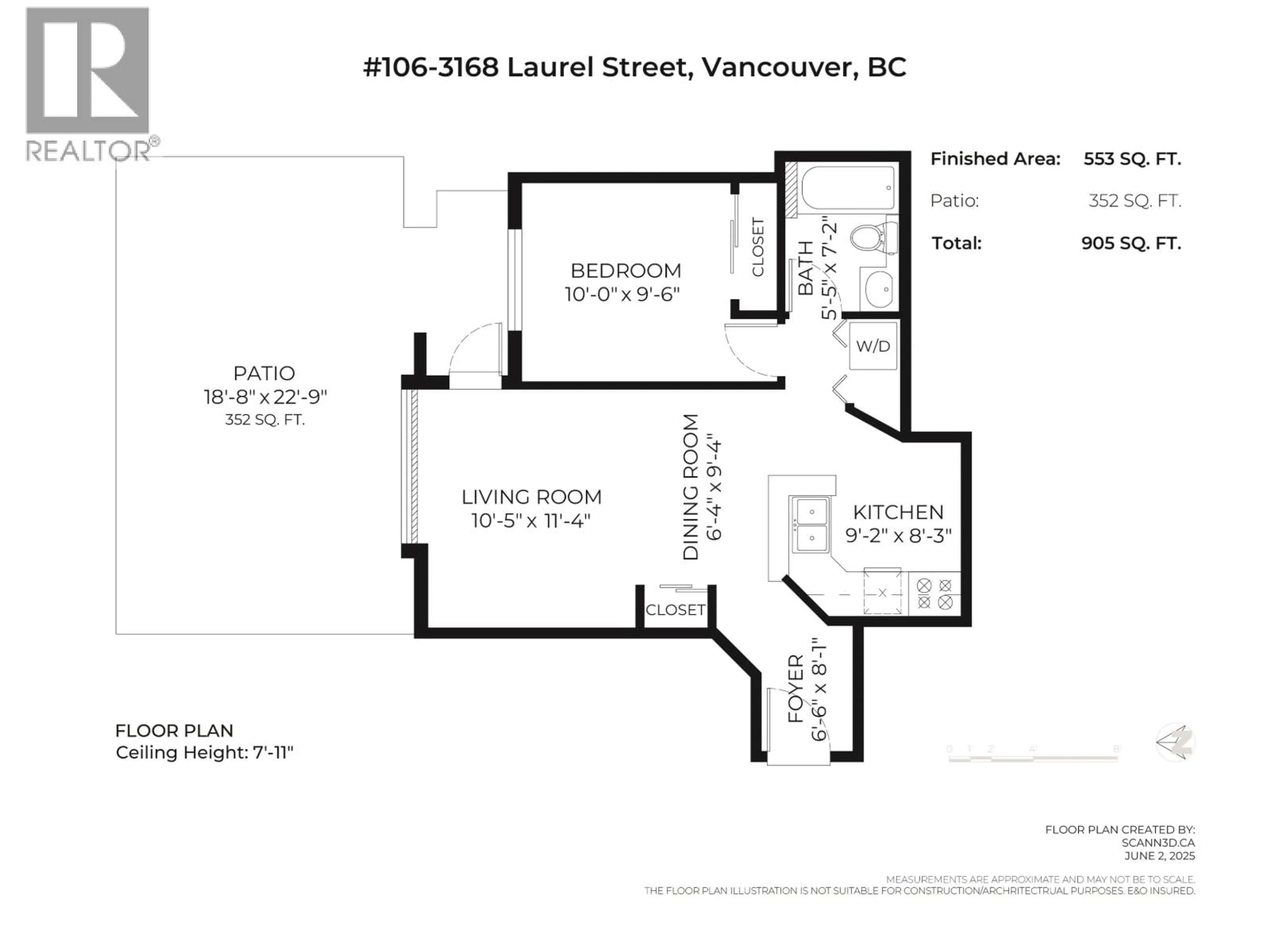 Floor plan for 106 - 3168 LAUREL STREET, Vancouver British Columbia V5Z3T8