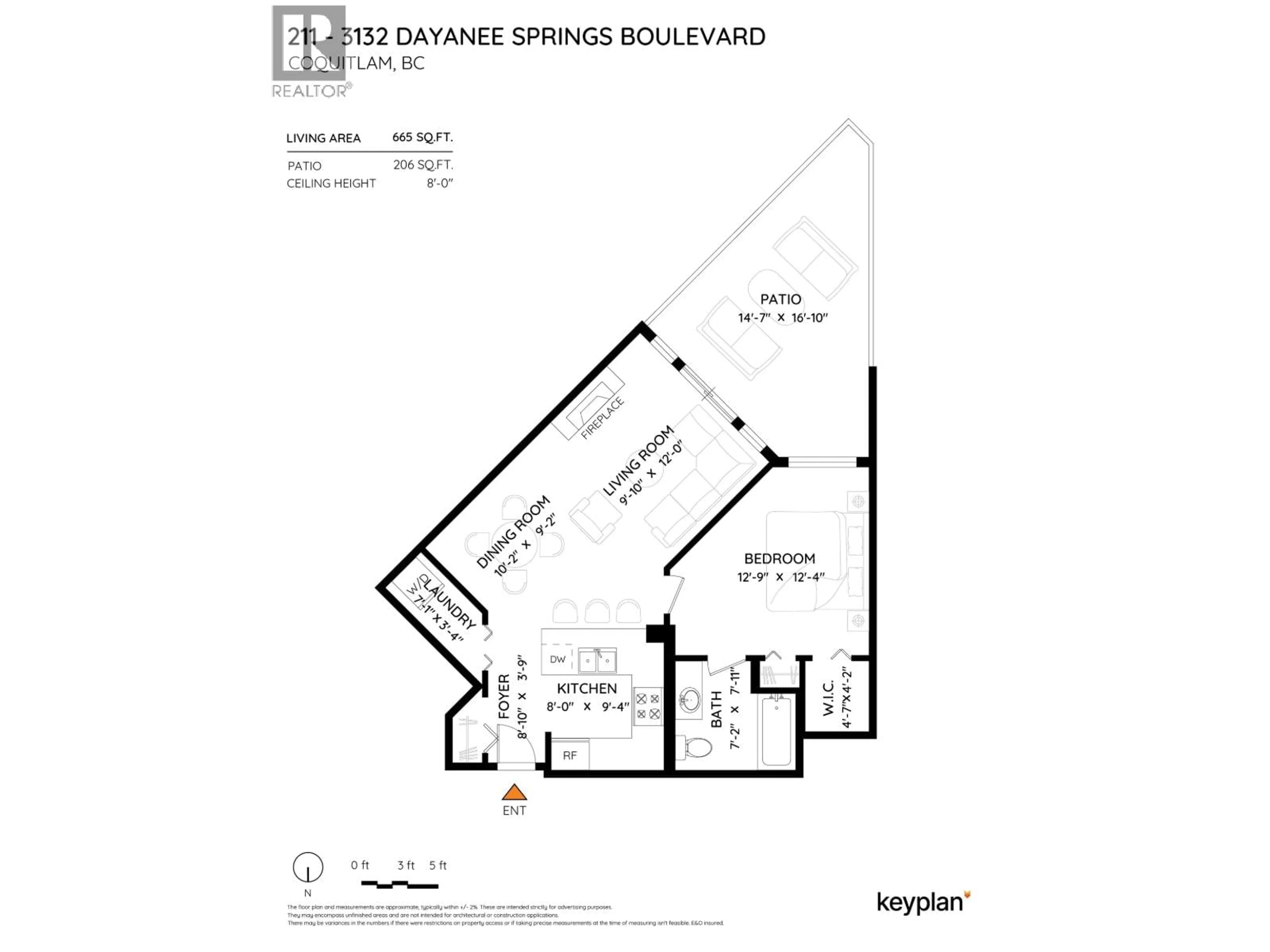 Floor plan for 211 - 3132 DAYANEE SPRINGS BOULEVARD, Coquitlam British Columbia V3E0B5