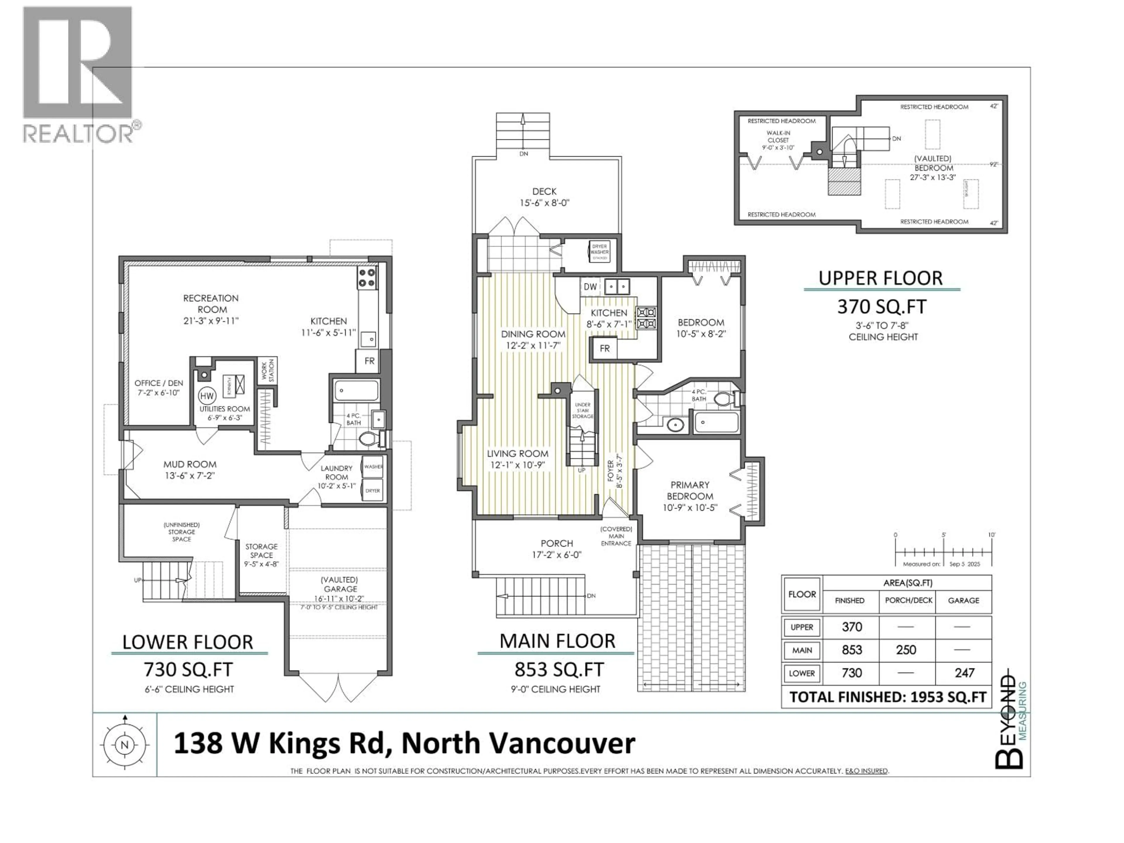 Floor plan for 138 KINGS ROAD, North Vancouver British Columbia V7N2L8