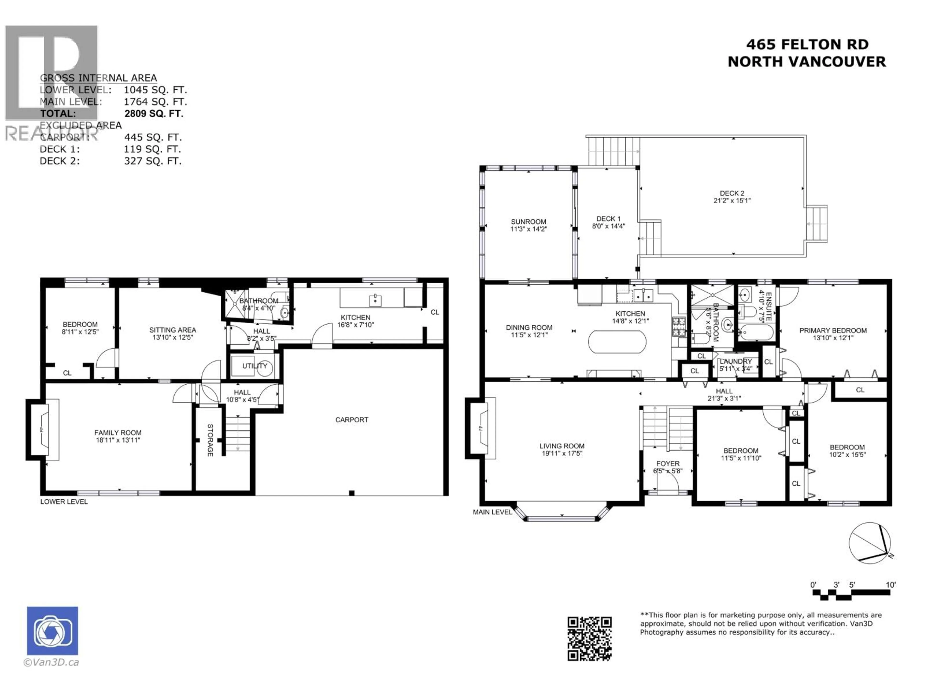 Floor plan for 465 FELTON ROAD, North Vancouver British Columbia V7G1L9