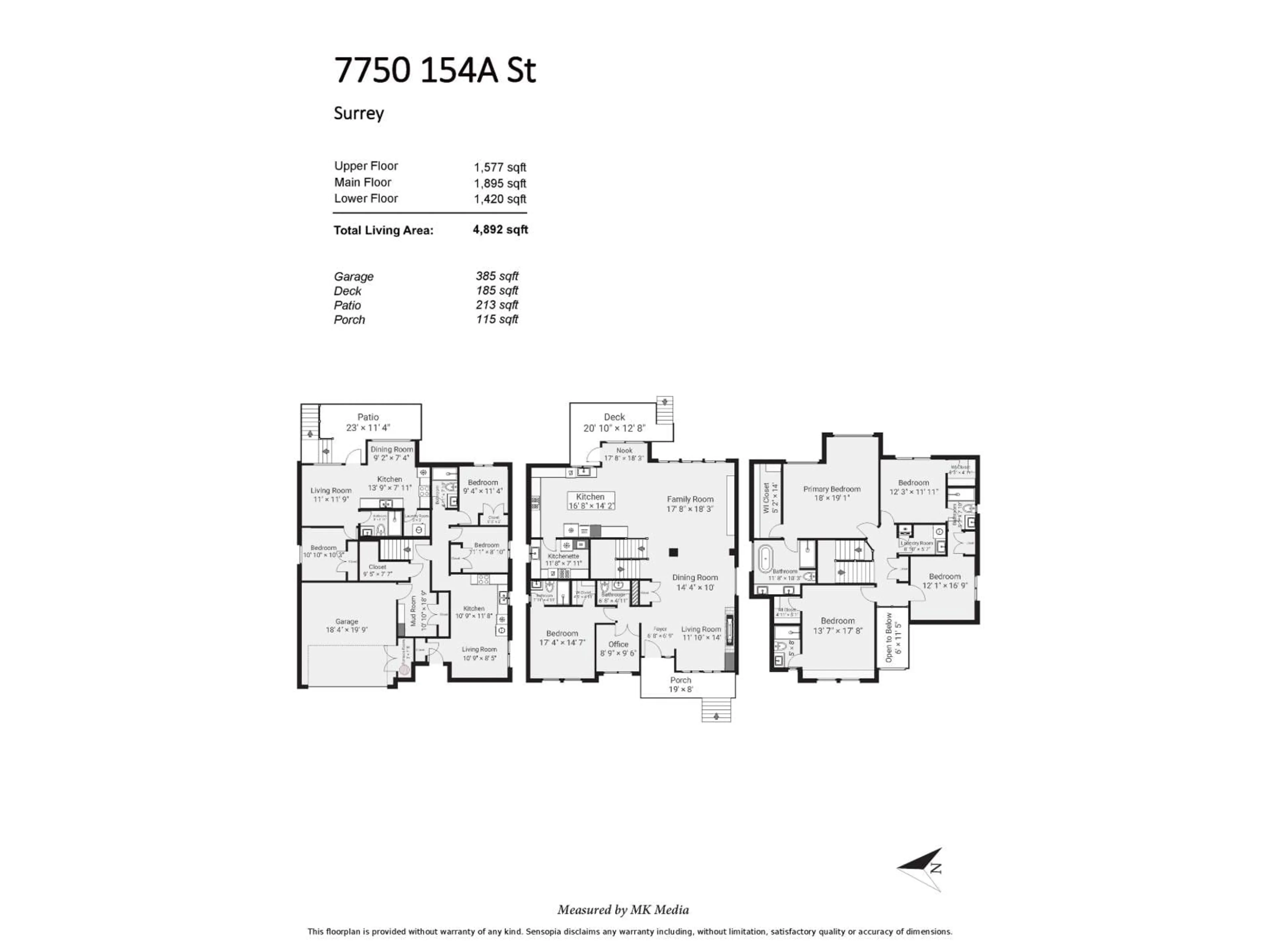 Floor plan for 7750 154A, Surrey British Columbia V3S1C2