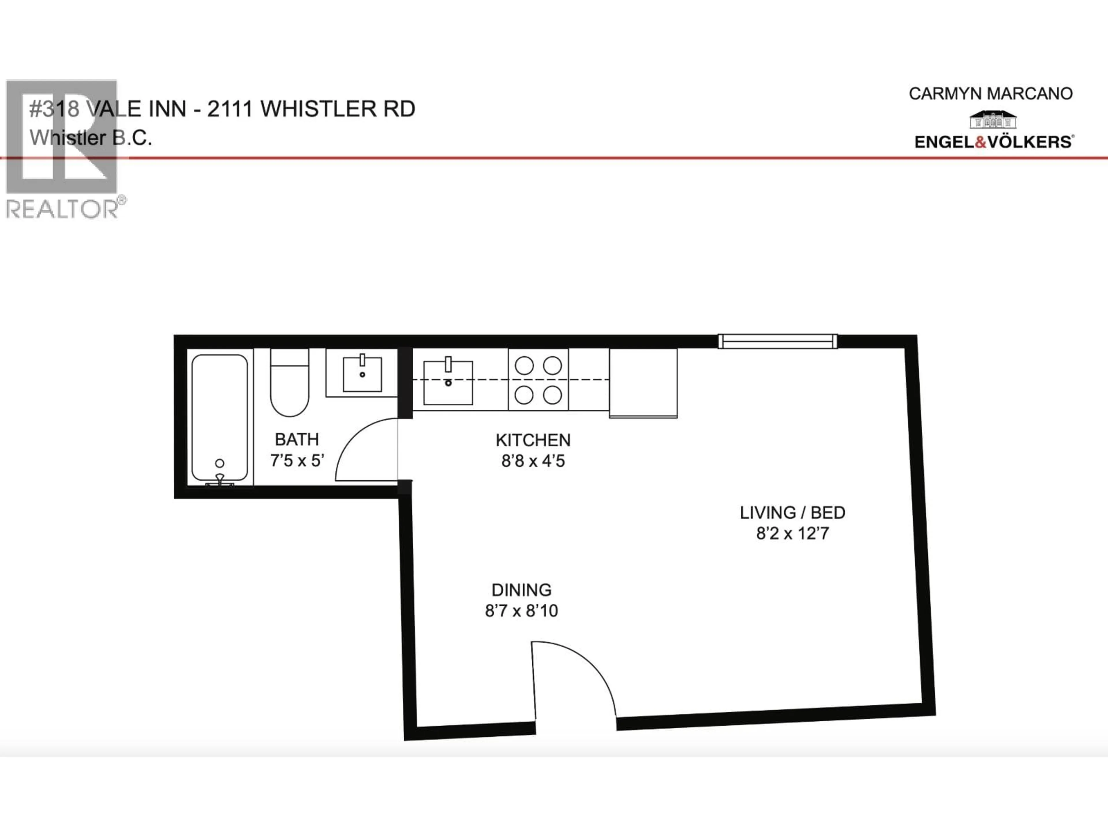 Floor plan for 318 - 2111 WHISTLER ROAD, Whistler British Columbia V8E0A6