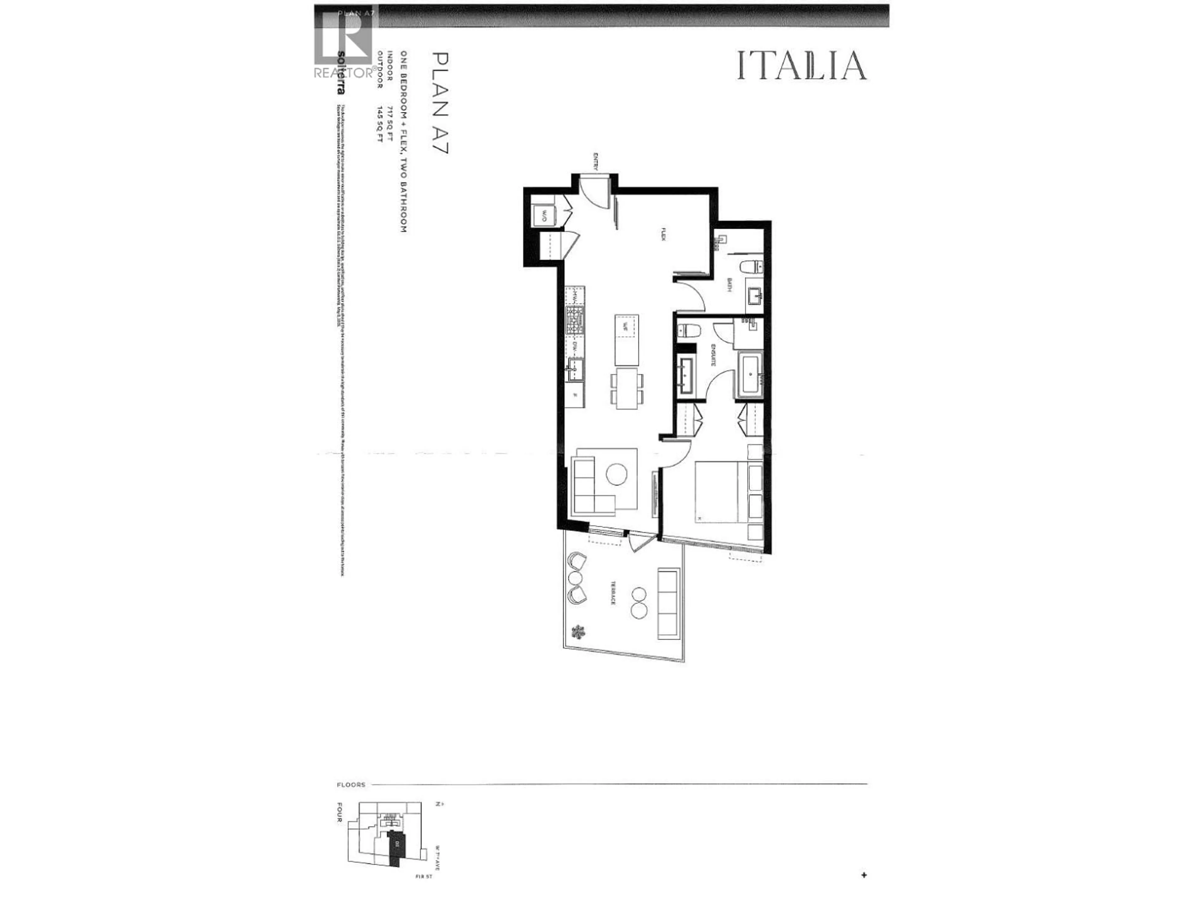 Floor plan for 402 - 2323 FIR STREET, Vancouver British Columbia V6J1S5