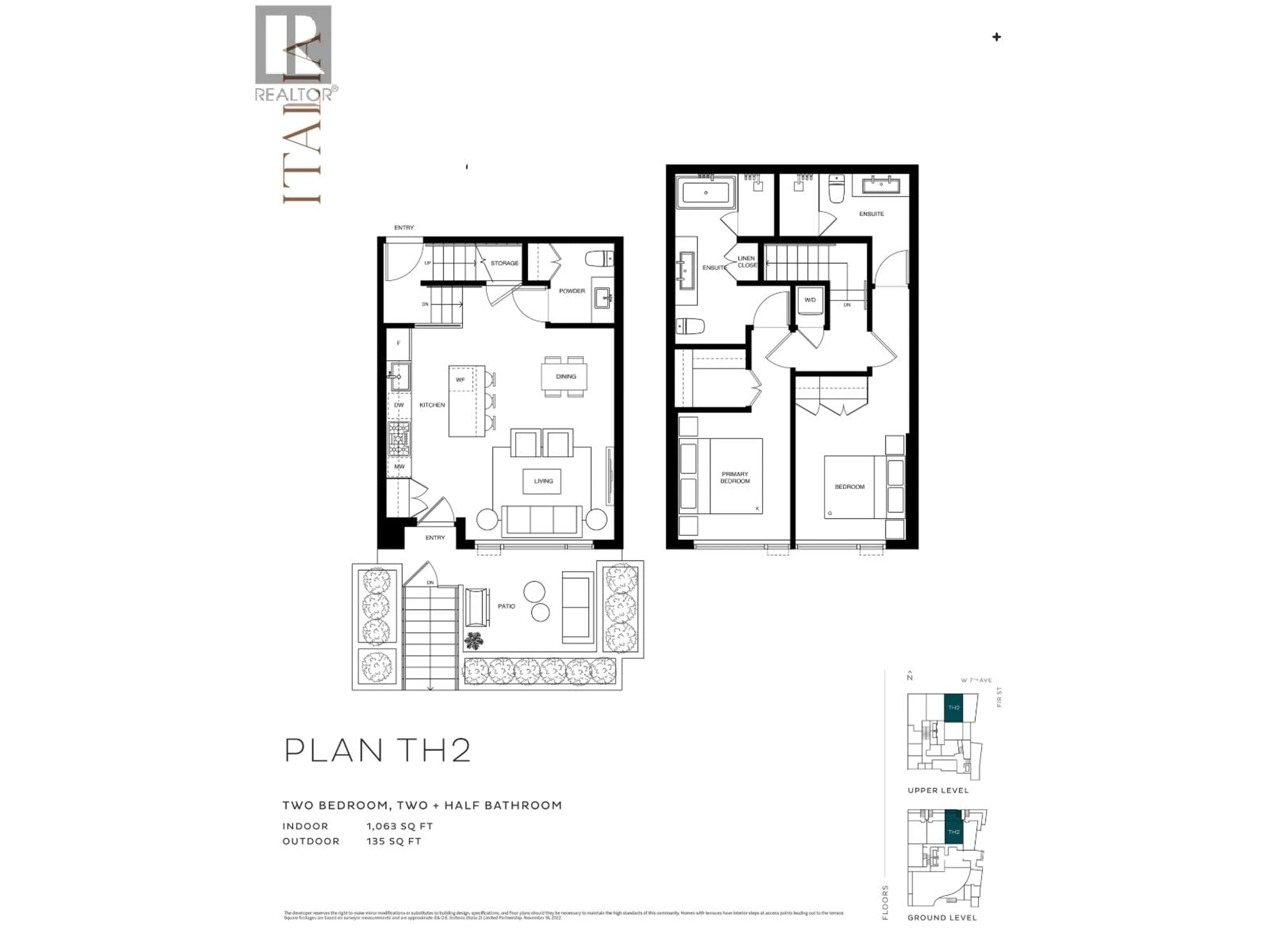 Floor plan for TH2 - 2323 FIR STREET, Vancouver British Columbia V6J1S5