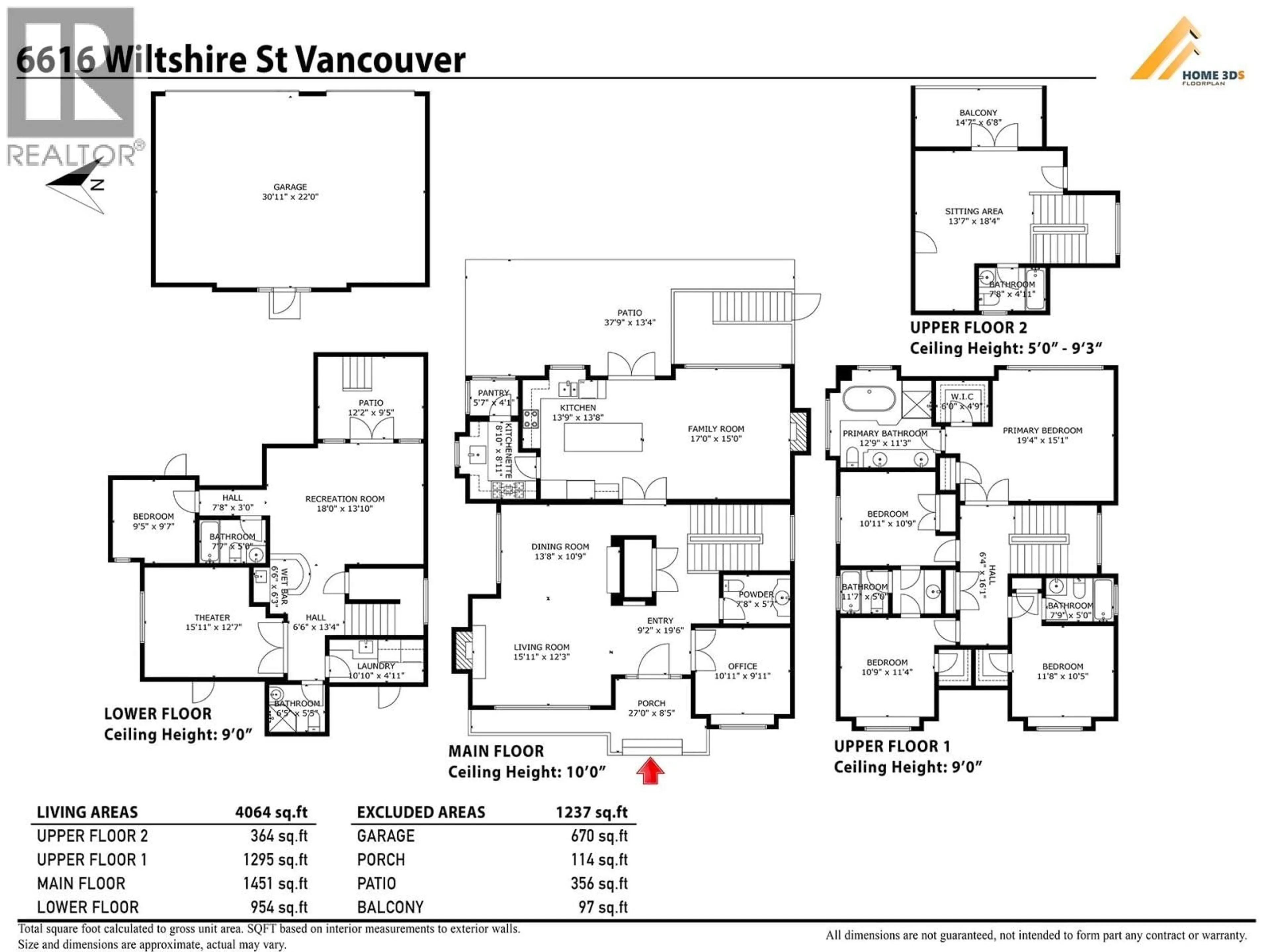 Floor plan for 6616 WILTSHIRE STREET, Vancouver British Columbia V6P5G7