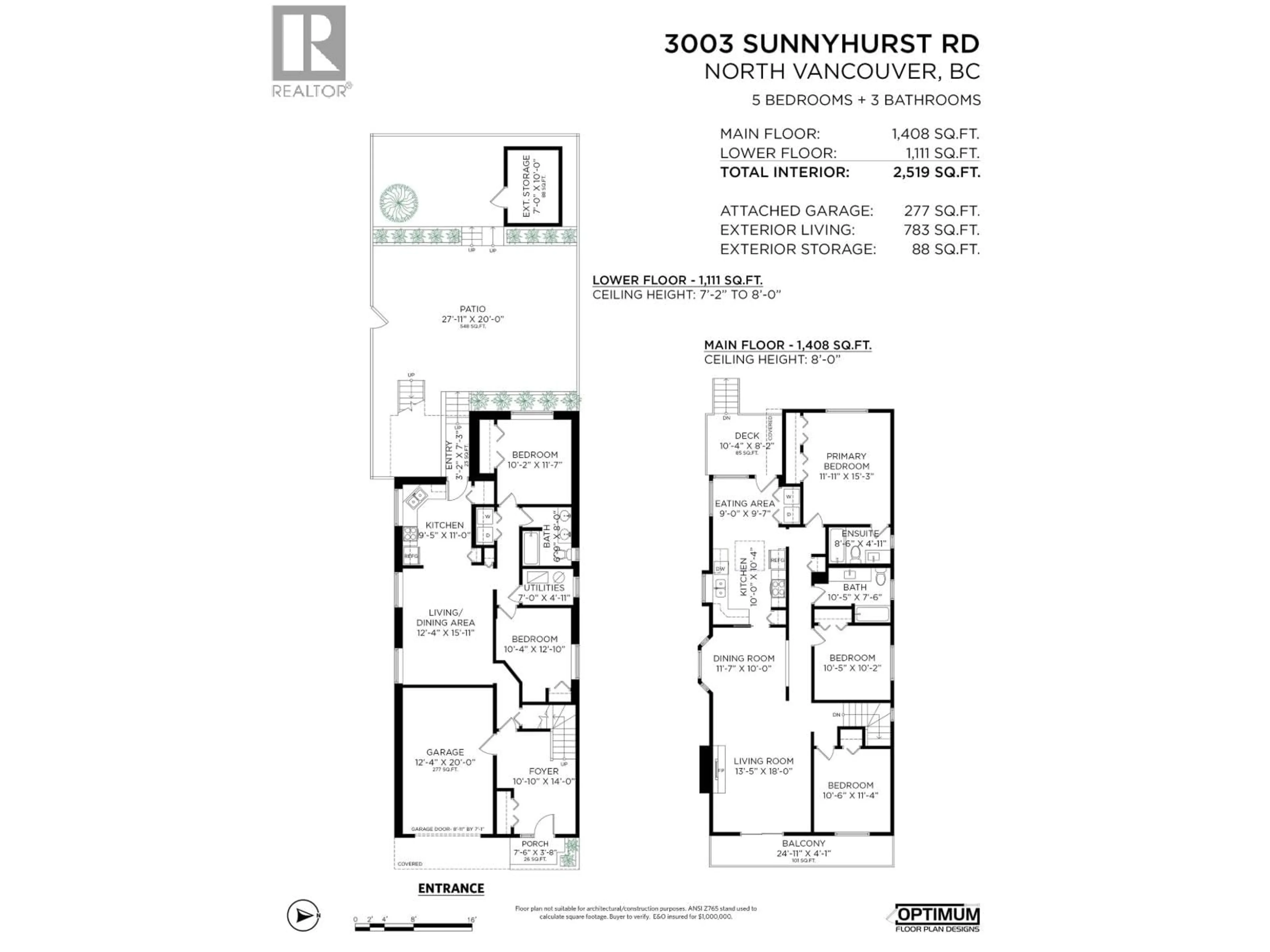 Floor plan for 3003 SUNNYHURST ROAD, North Vancouver British Columbia V7K2G4