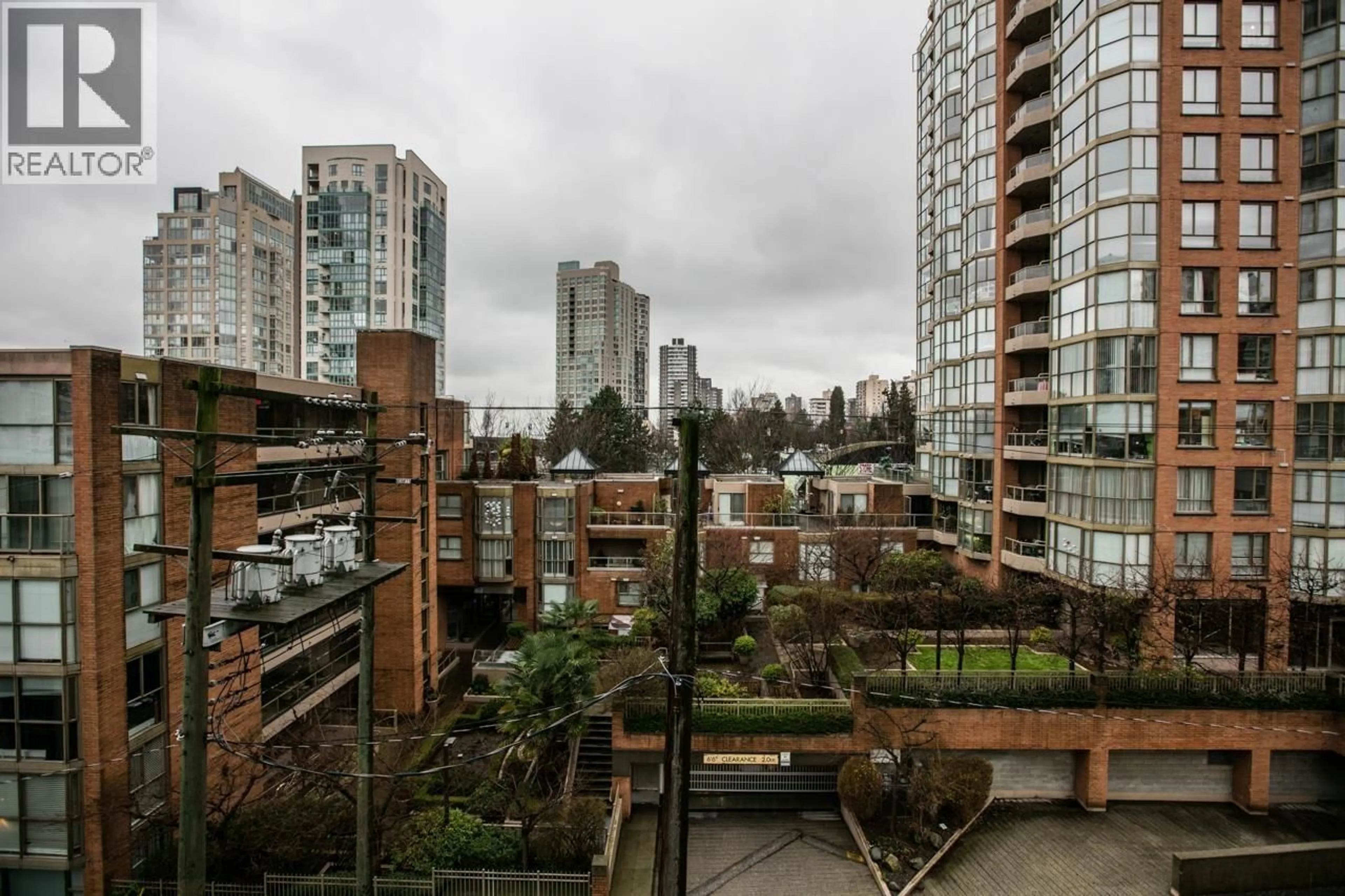 Patio, city buildings view from balcony for 501 - 1455 HOWE STREET, Vancouver British Columbia V6Z1C2