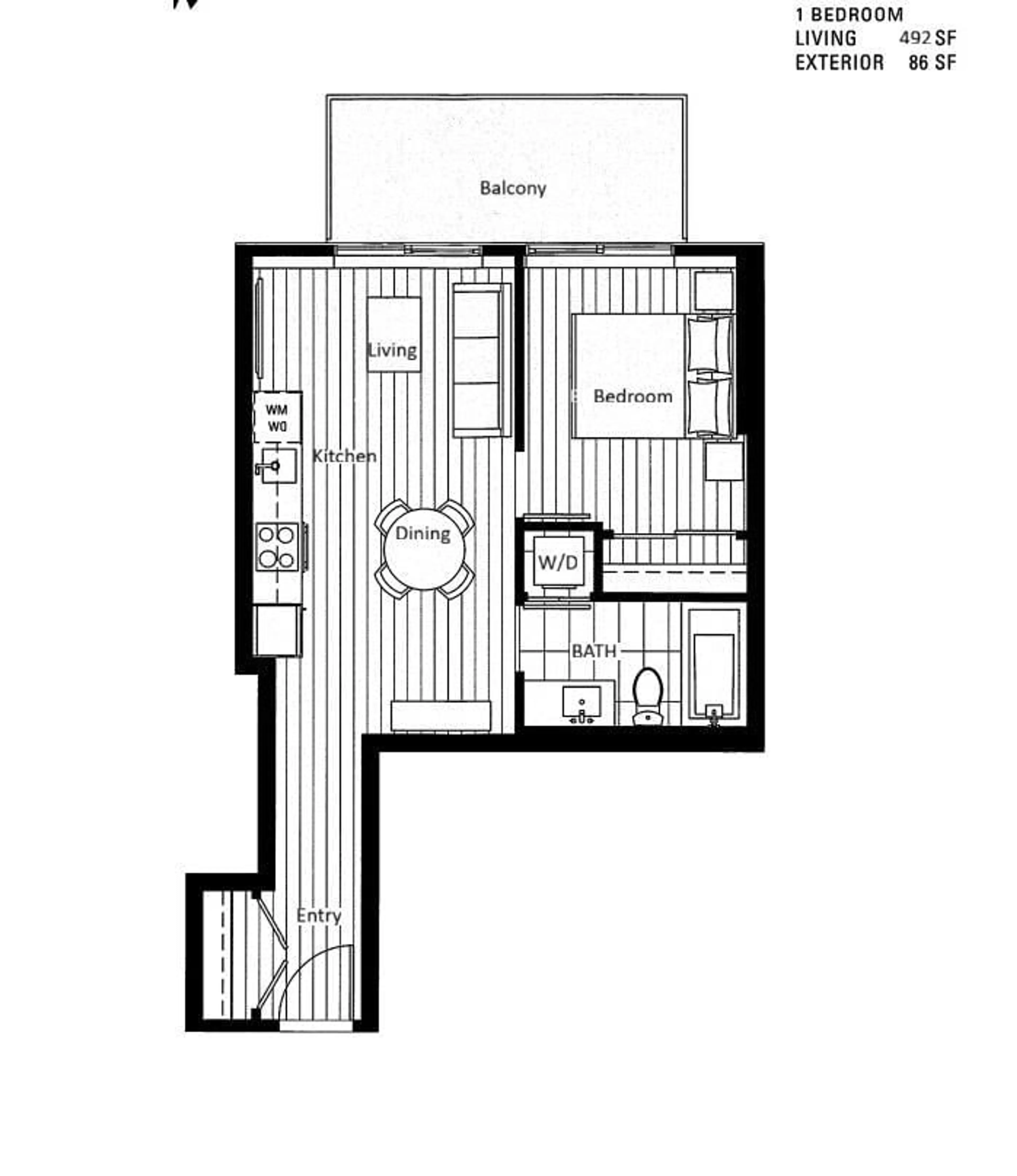 Floor plan for 812 - 13655 FRASER HIGHWAY, Surrey British Columbia V3T0P8