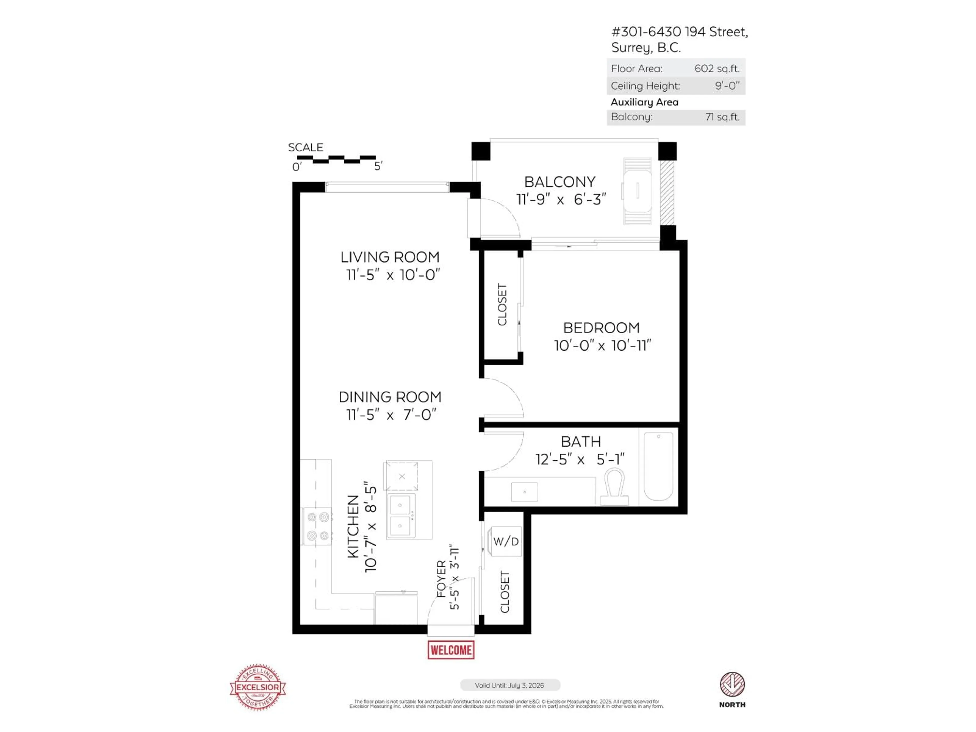 Floor plan for 301 - 6430 194, Surrey British Columbia V4N6J7