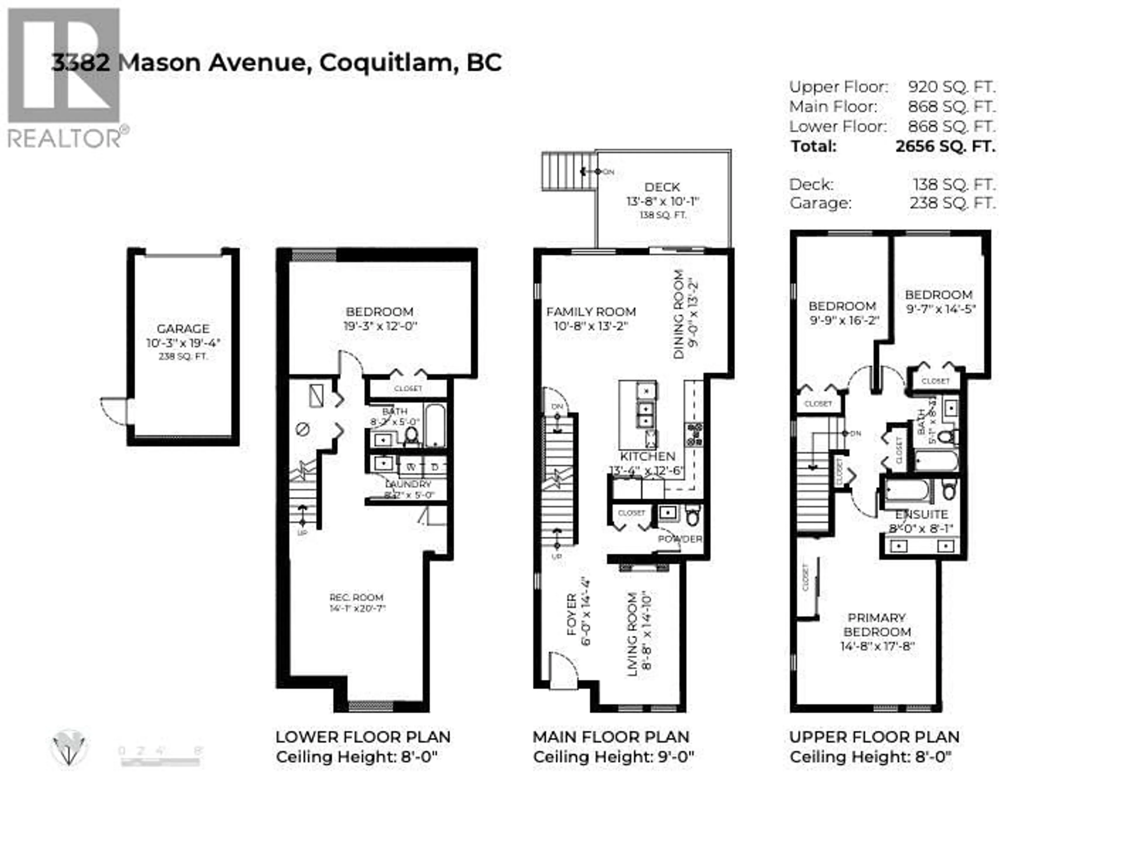 Floor plan for 3382 MASON AVENUE, Coquitlam British Columbia V3B7M9
