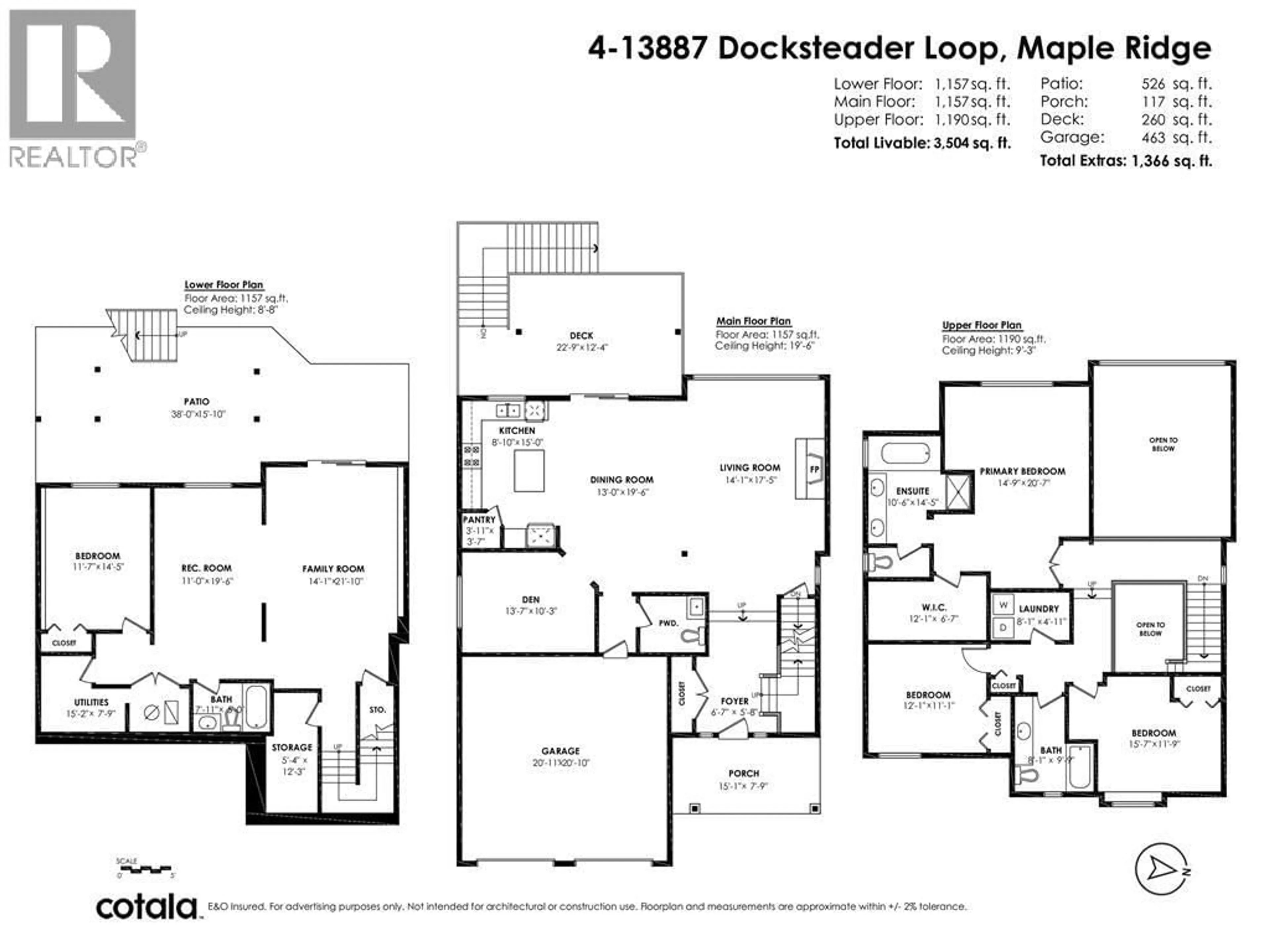 Floor plan for 4 - 13887 DOCKSTEADER LOOP, Maple Ridge British Columbia V4R0A2