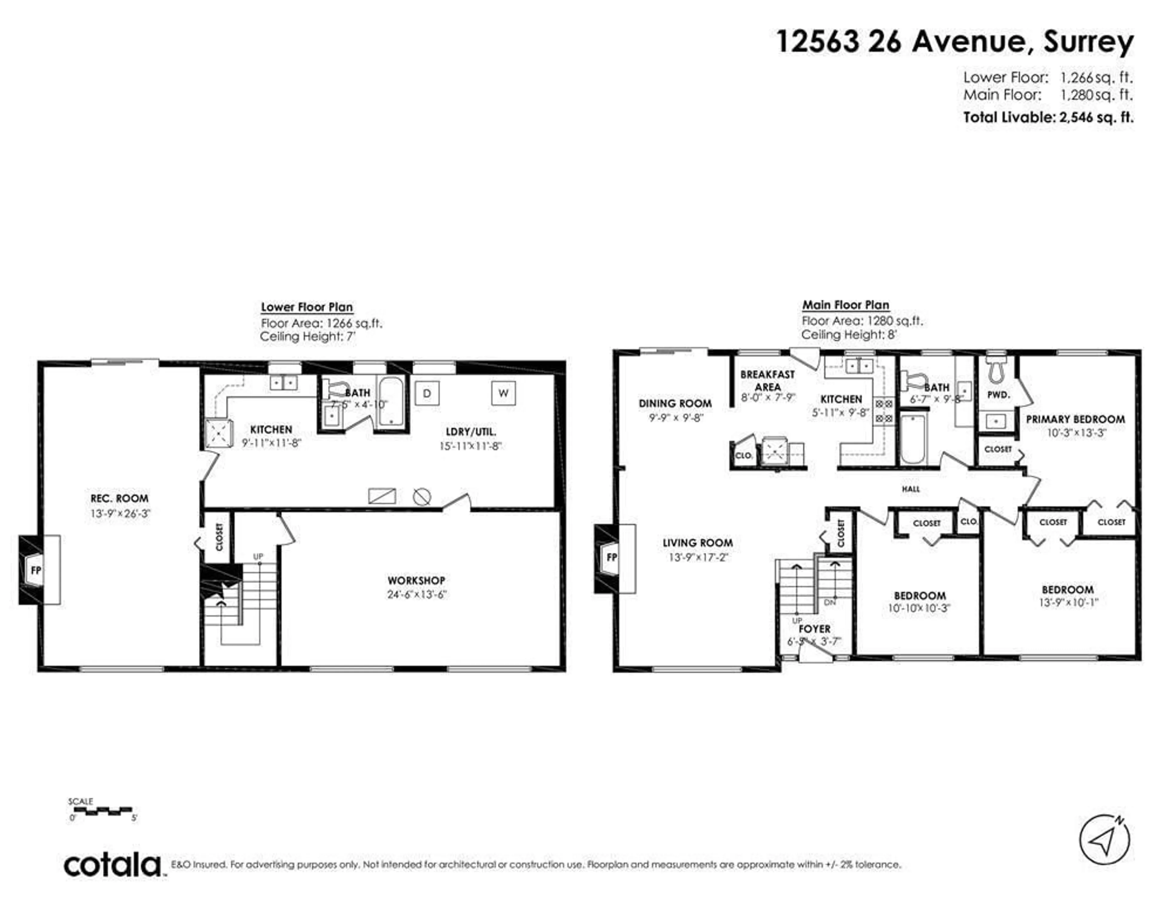 Floor plan for 12563 26, Surrey British Columbia V4A2K6