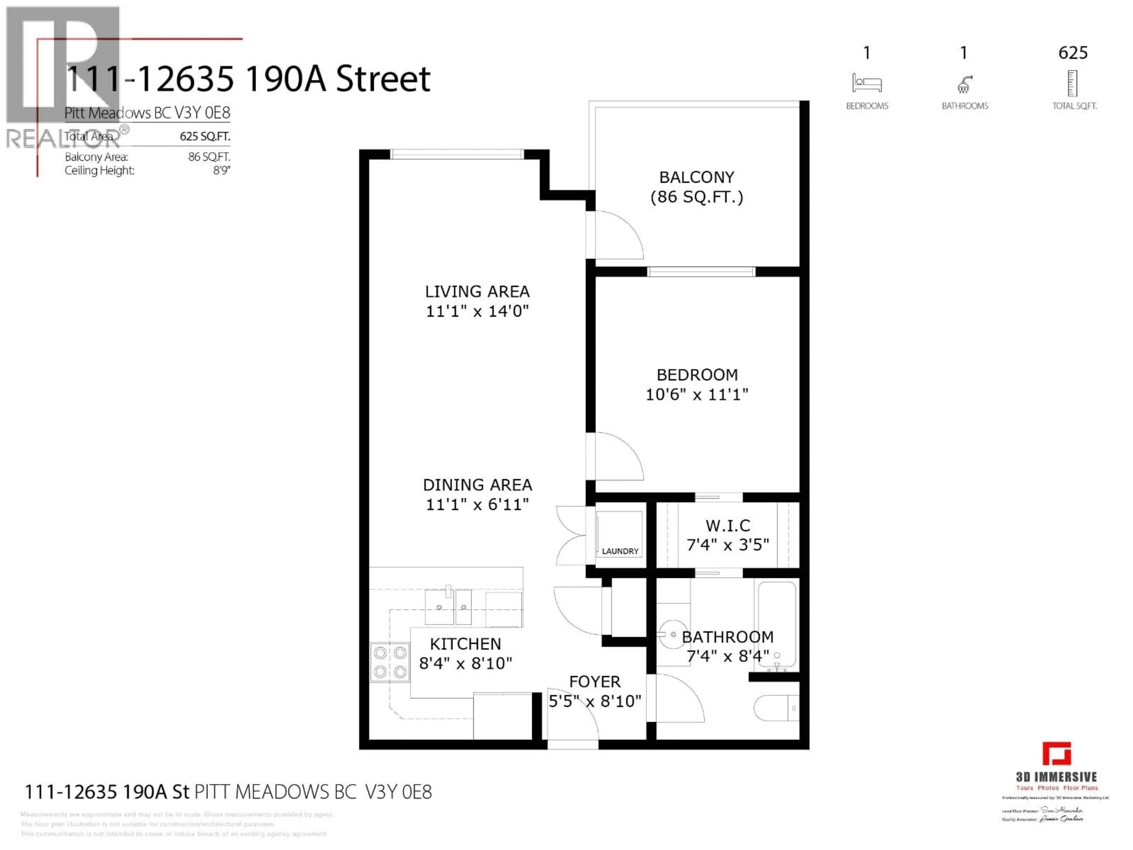 Floor plan for 111 - 12635 190A STREET, Pitt Meadows British Columbia V3Y0E8