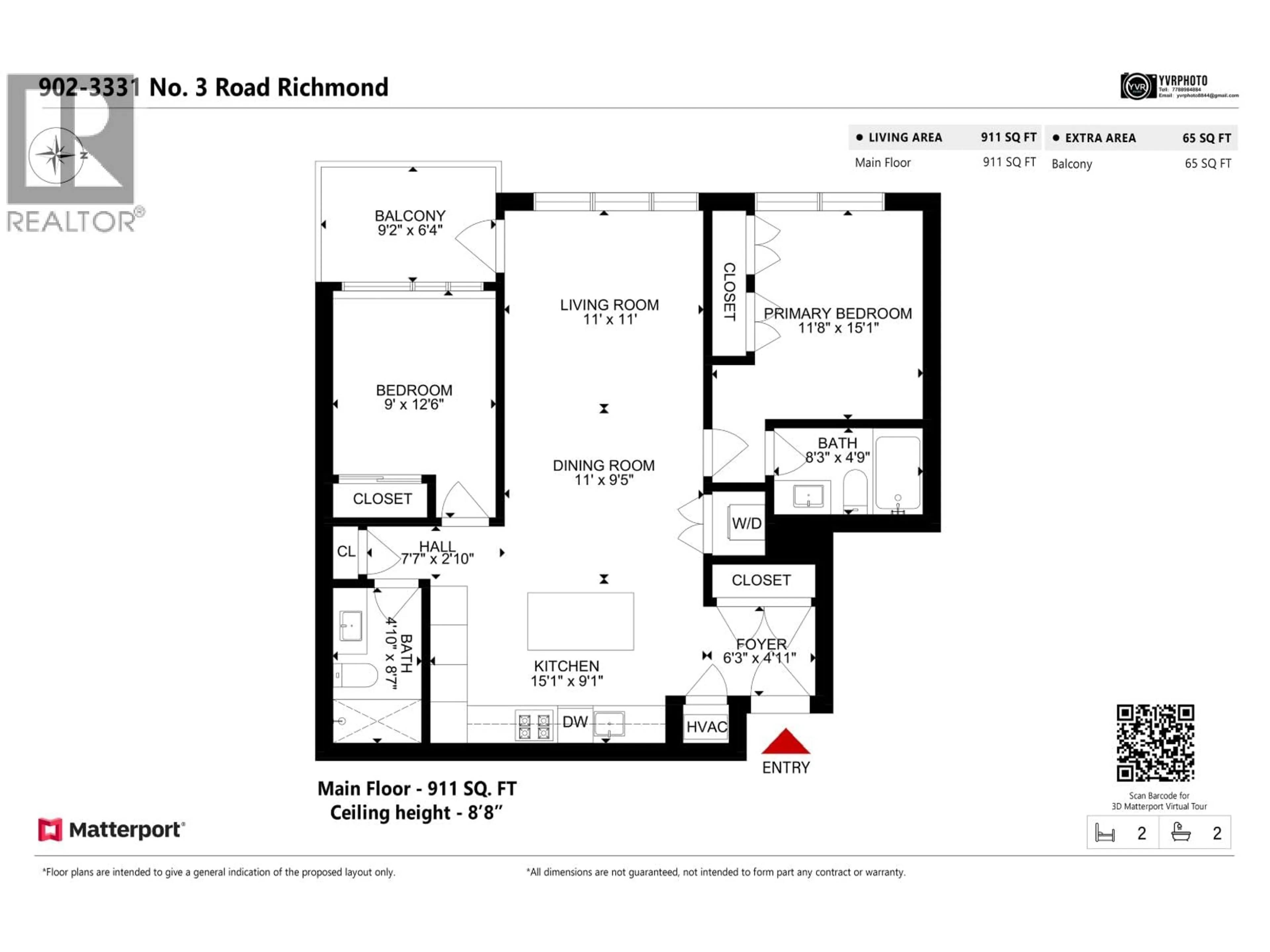 Floor plan for 902 - 3331 NO. 3 ROAD, Richmond British Columbia V6X2B6