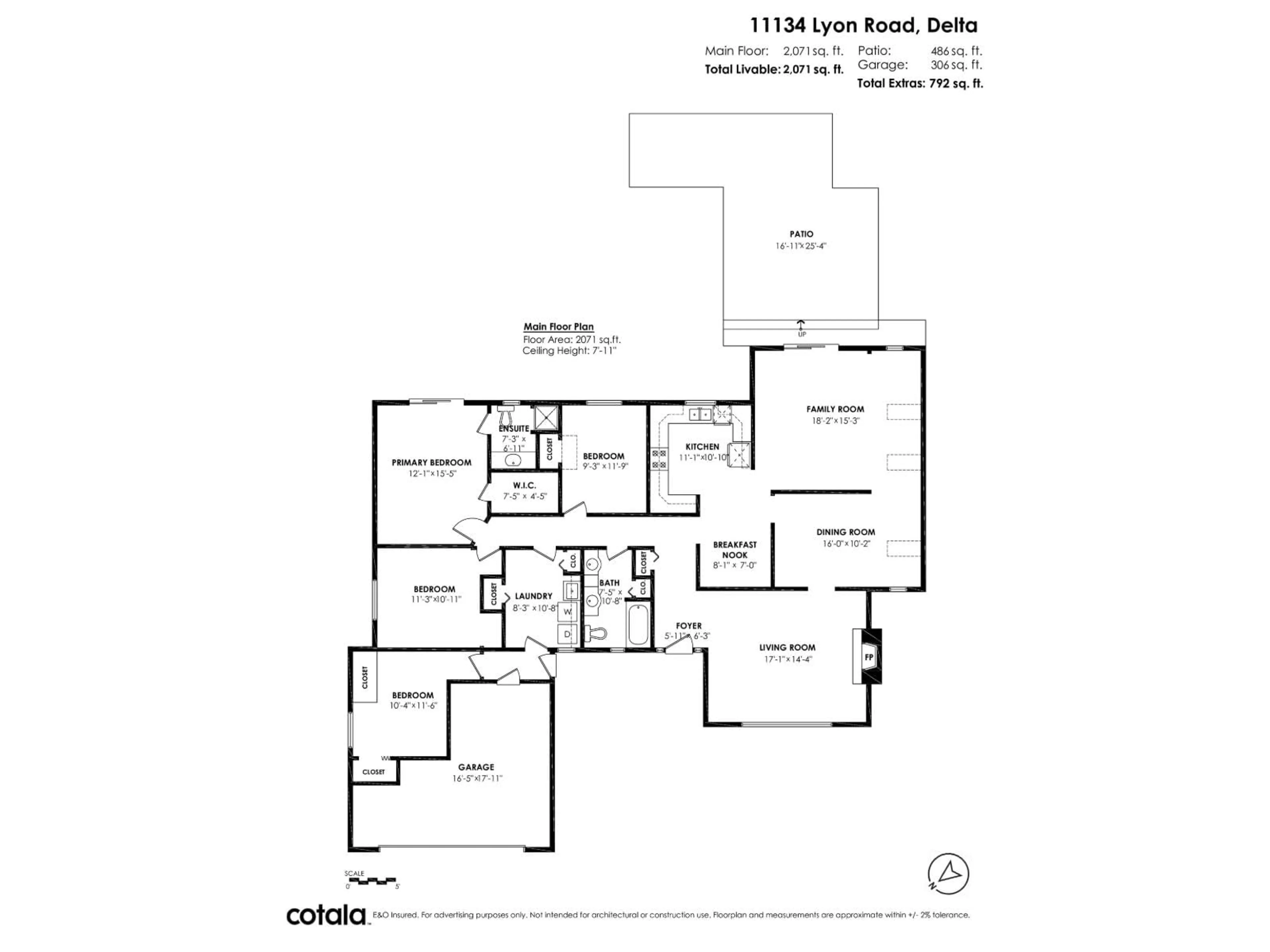 Floor plan for 11134 LYON, Delta British Columbia V4E1J7
