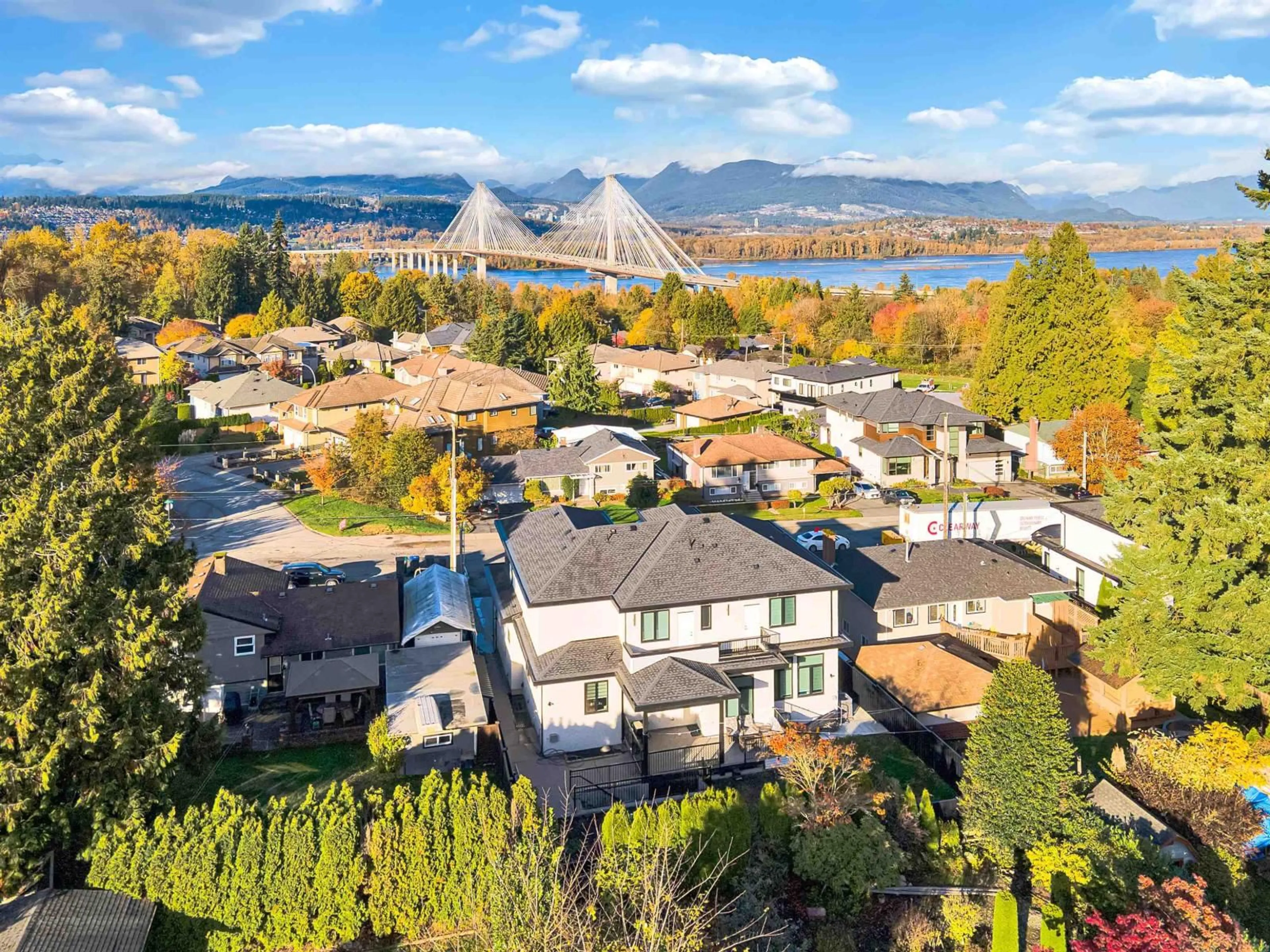 A pic from outside/outdoor area/front of a property/back of a property/a pic from drone, mountain view for 14714 111A, Surrey British Columbia V3R2E1