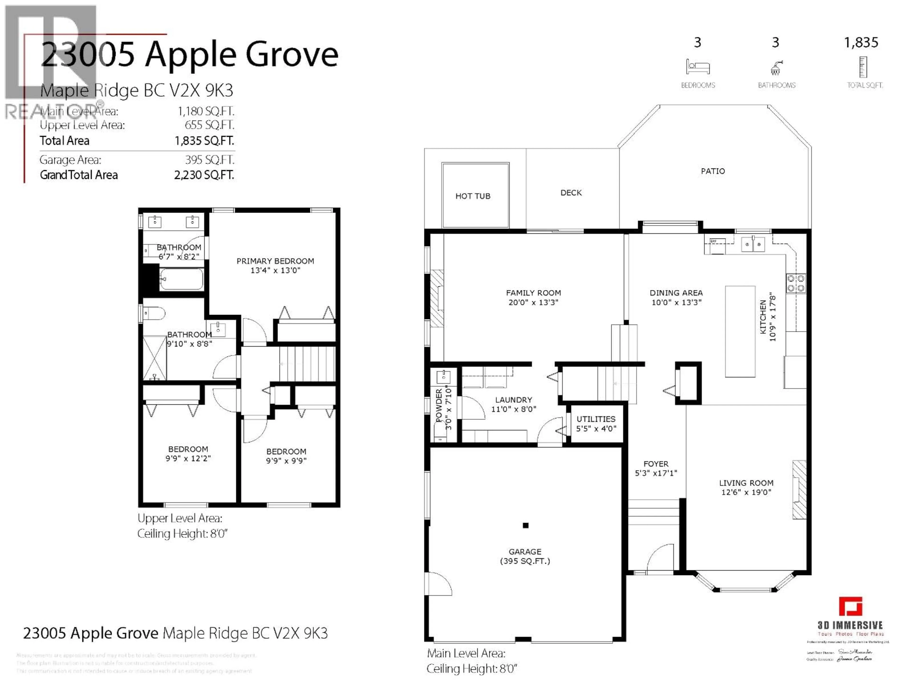 Floor plan for 23005 APPLE GROVE, Maple Ridge British Columbia V2X9K3