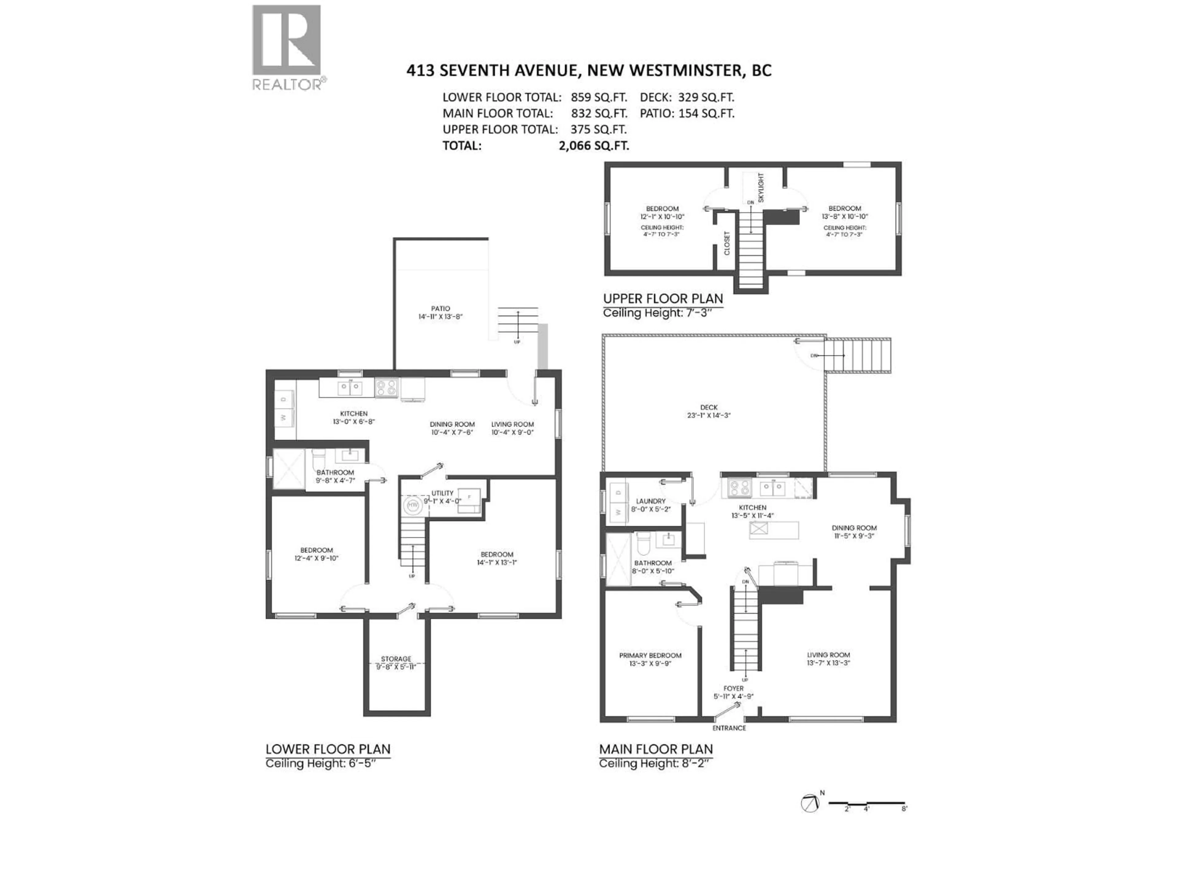 Floor plan for 413 SEVENTH AVENUE, New Westminster British Columbia V3L1W6