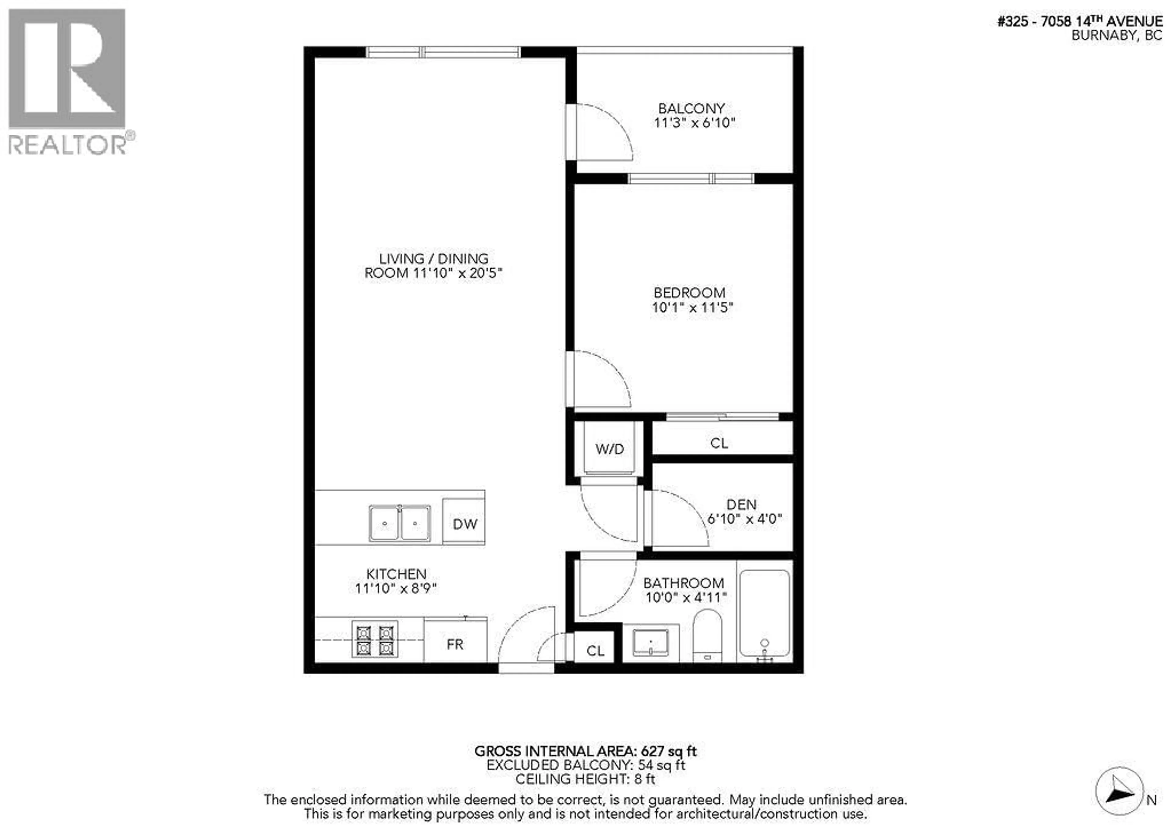 Floor plan for 325 - 7058 14TH AVENUE, Burnaby British Columbia V3N0E6