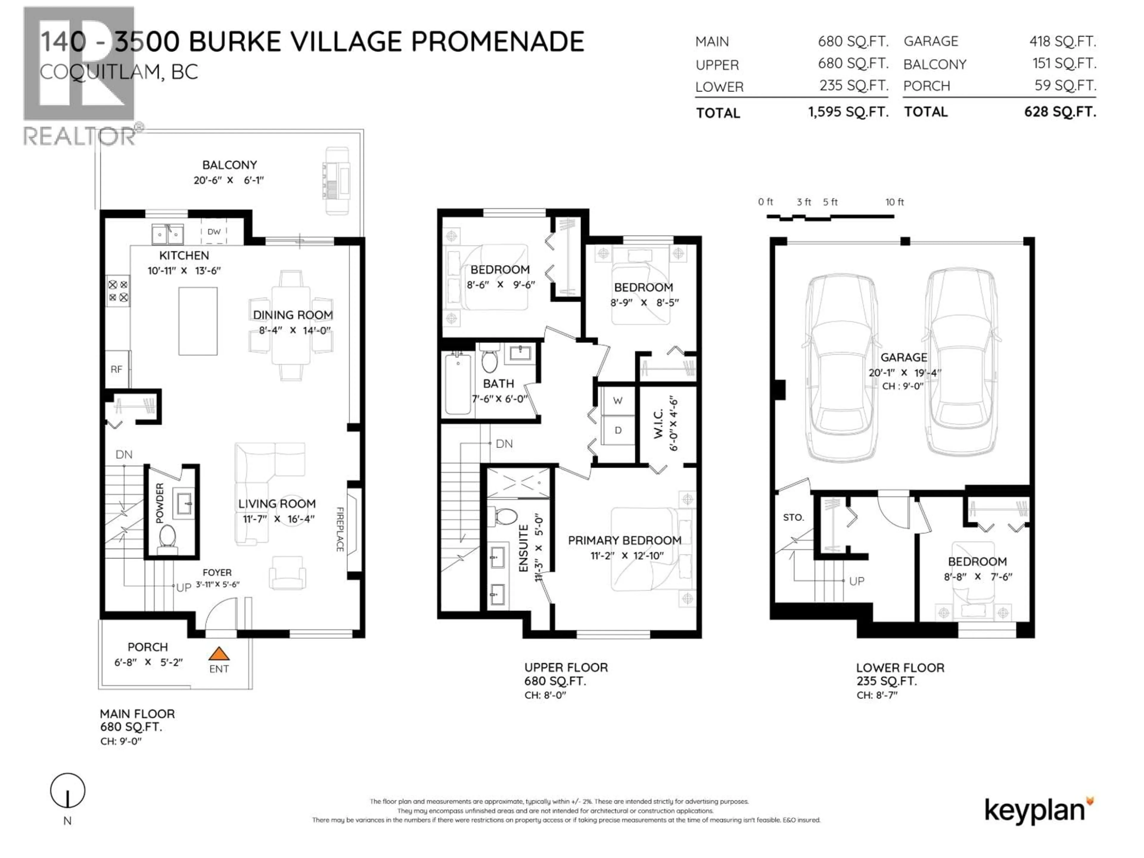 Floor plan for 140 - 3500 BURKE VILLAGE PROMENADE, Coquitlam British Columbia V3E0N2