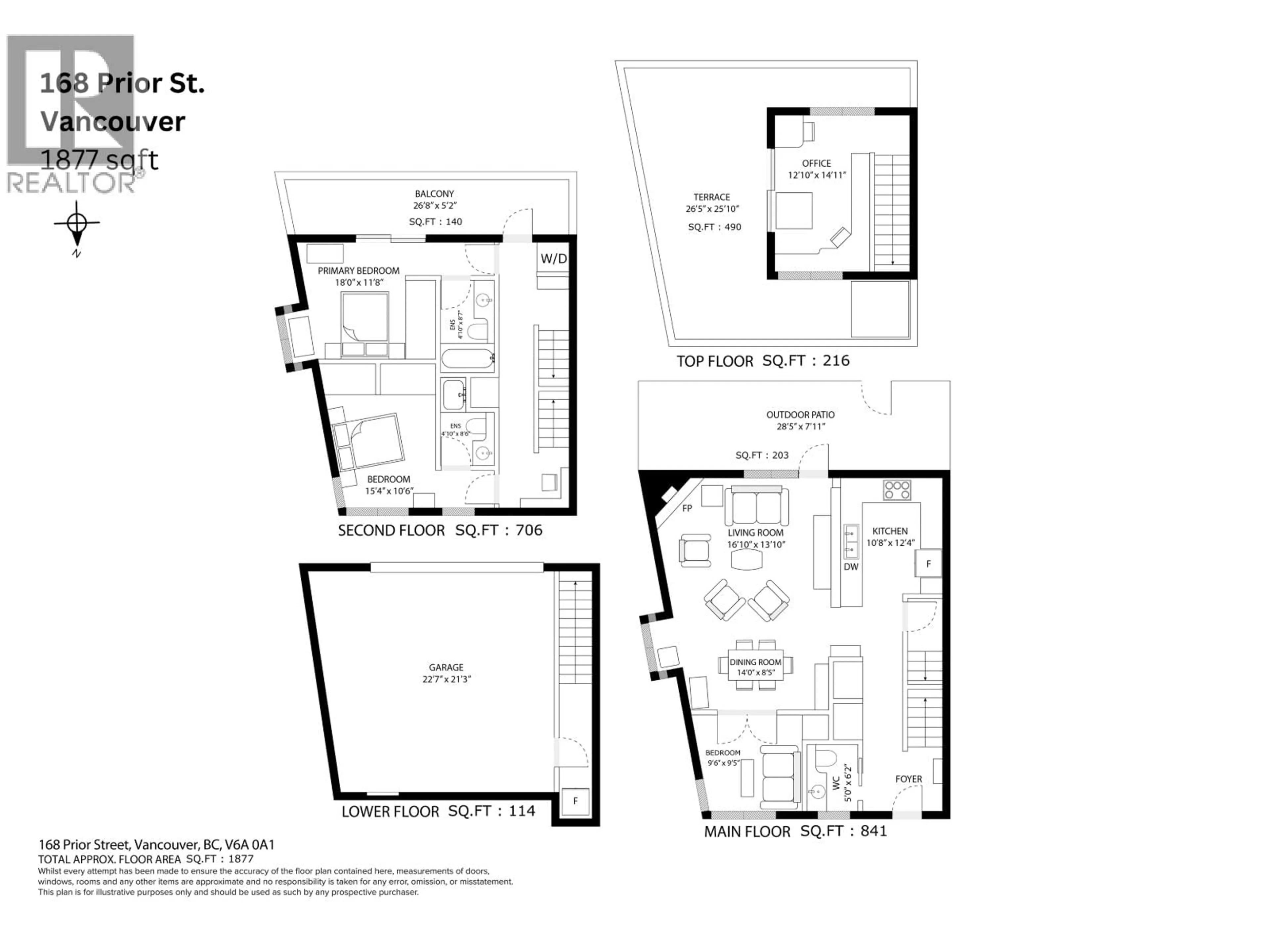 Floor plan for 168 PRIOR STREET, Vancouver British Columbia V6A0A6