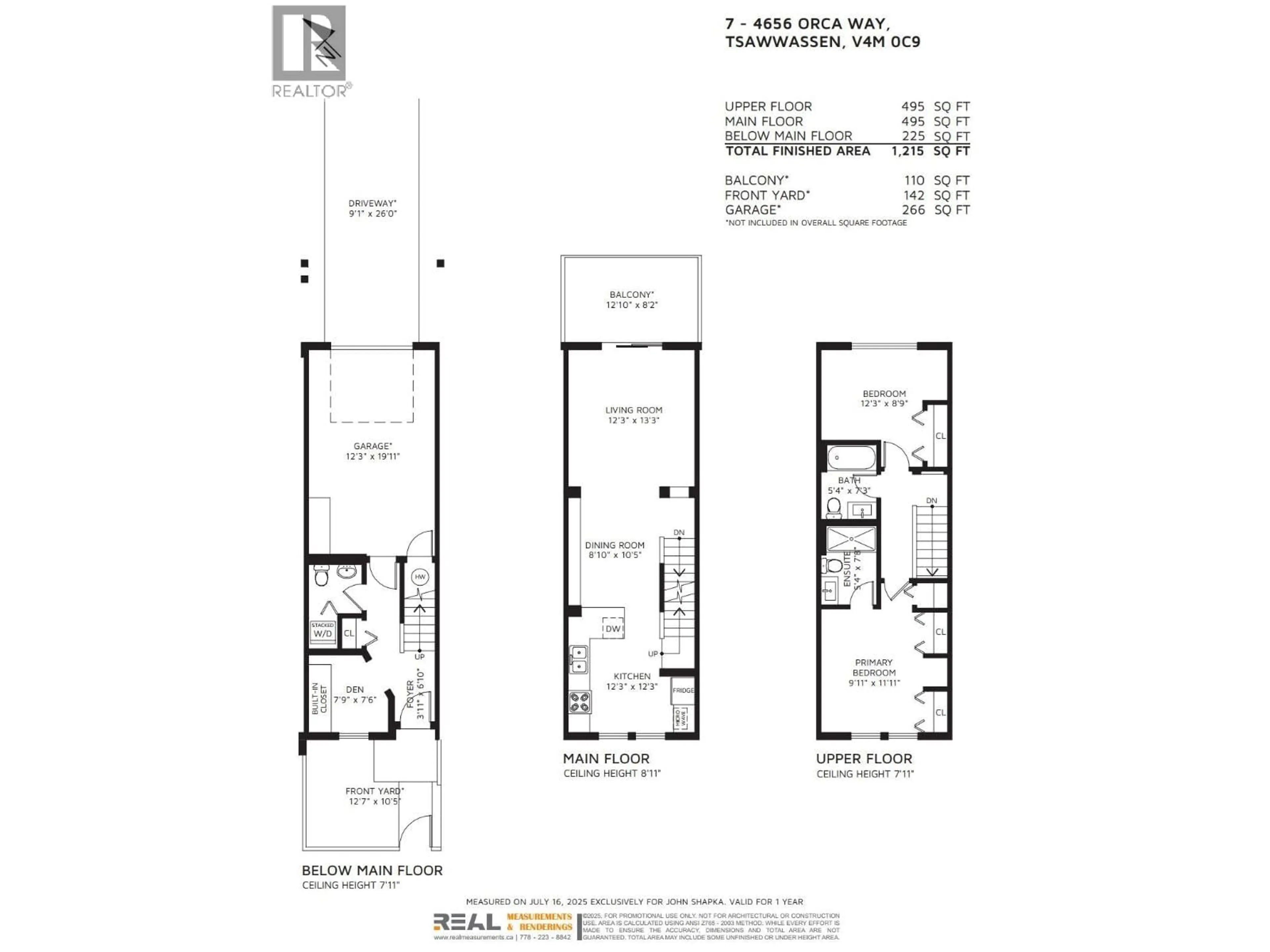 Floor plan for 7 - 4656 ORCA WAY, Tsawwassen British Columbia V4M0C9