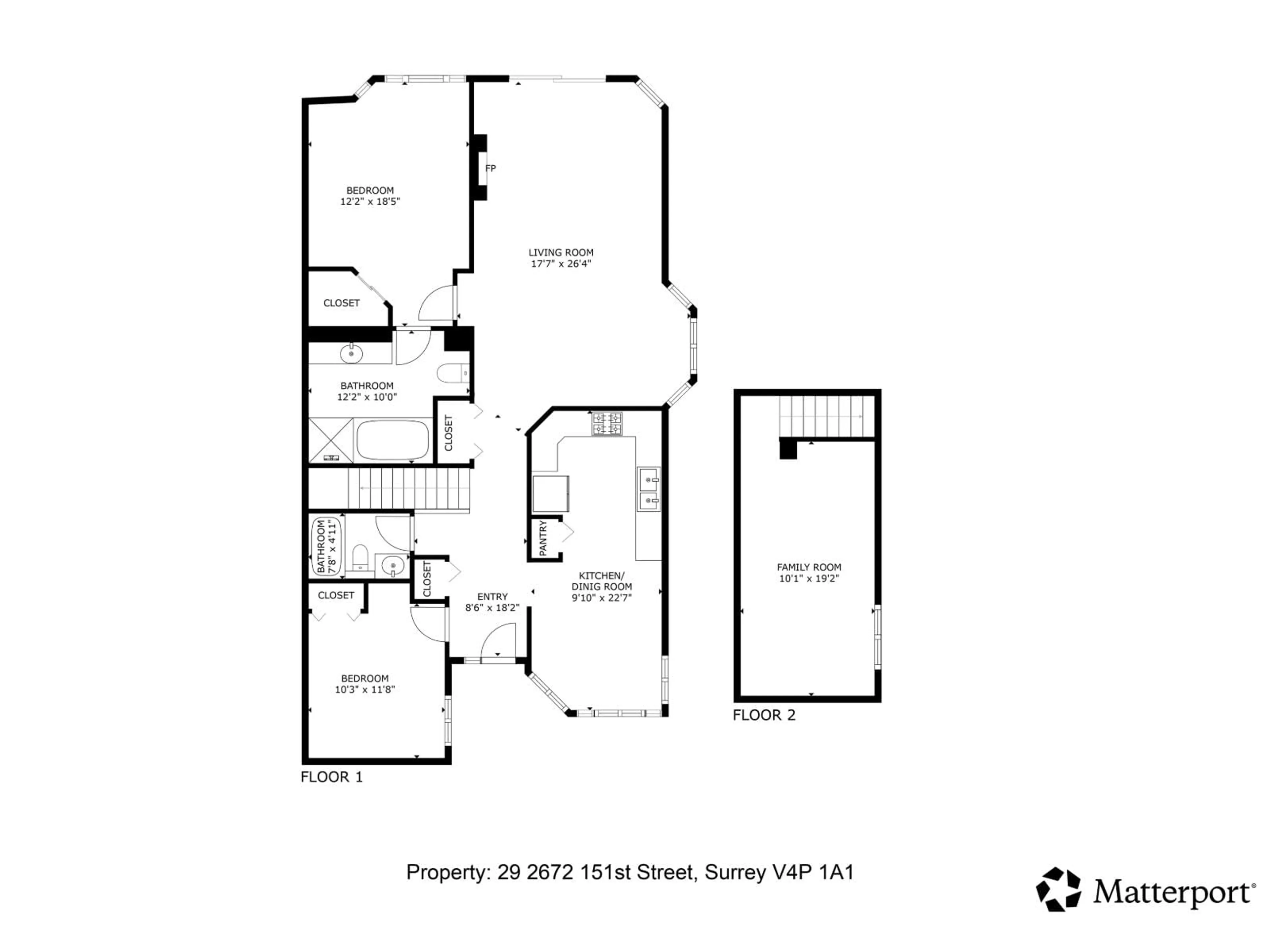 Floor plan for 29 - 2672 151ST, Surrey British Columbia V4P1A1