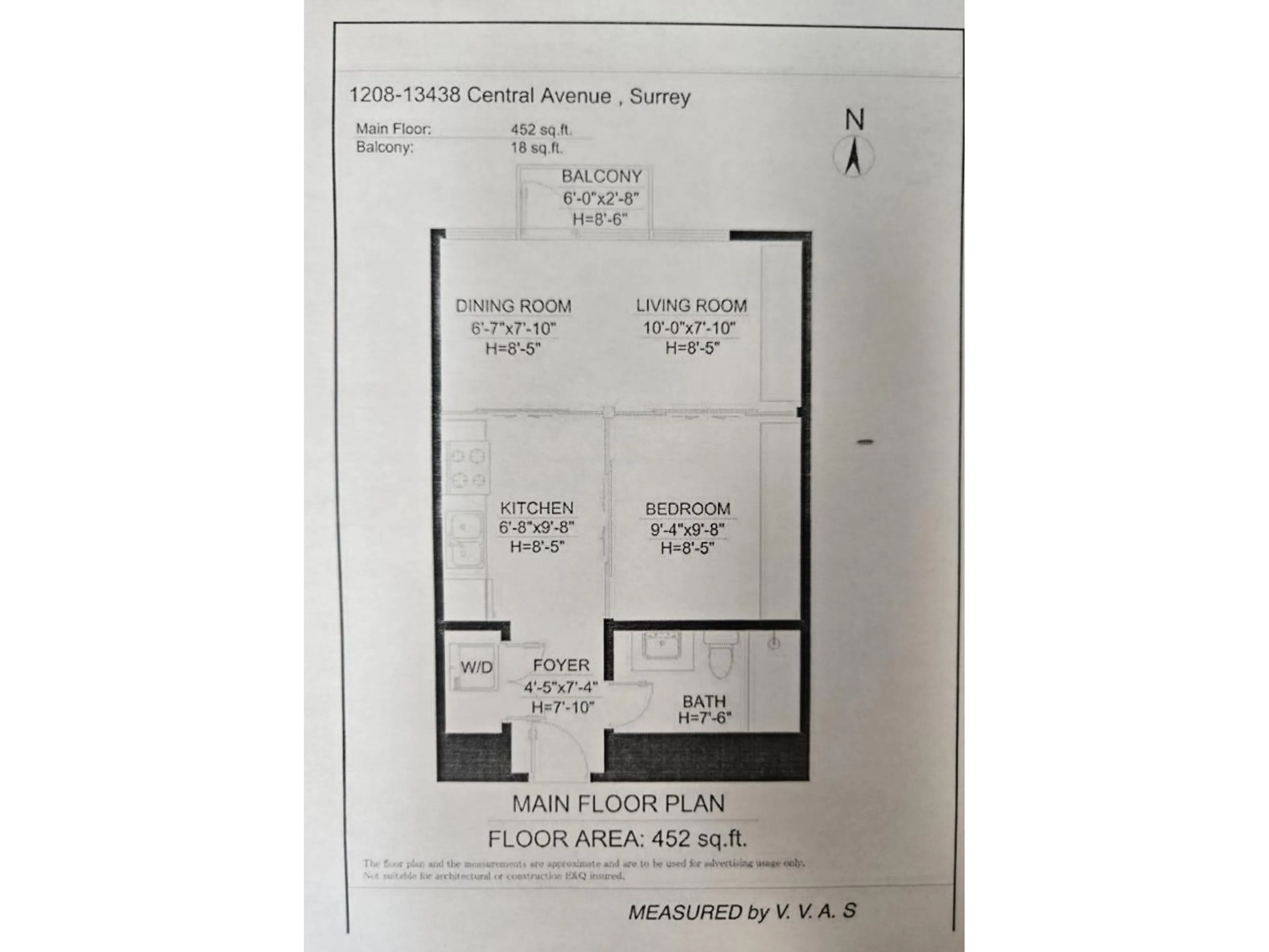 Floor plan for 1208 - 13438 CENTRAL, Surrey British Columbia V3T0N2