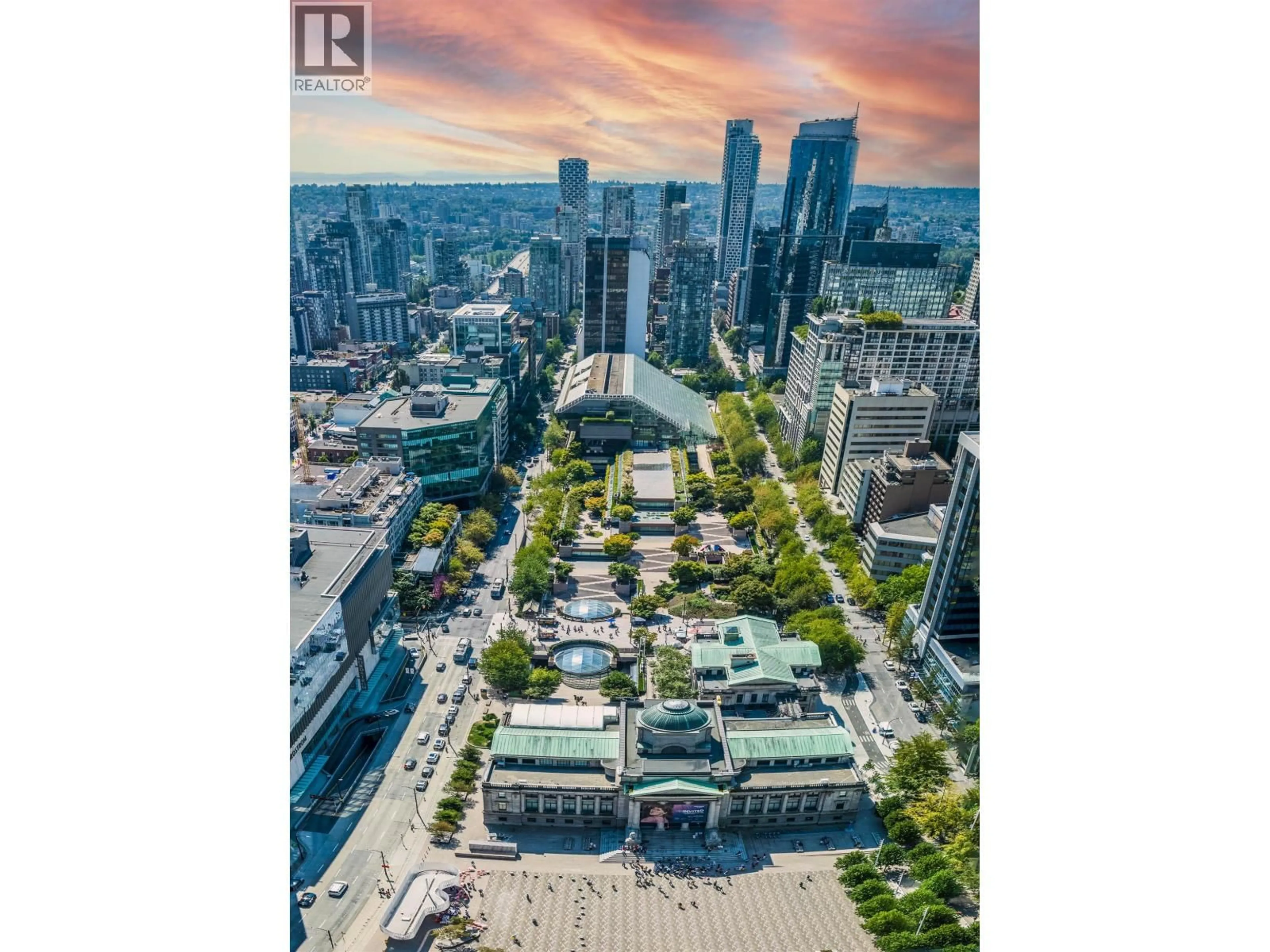 A pic from outside/outdoor area/front of a property/back of a property/a pic from drone, city buildings view from balcony for 4101 - 667 HOWE STREET, Vancouver British Columbia V6C0B5