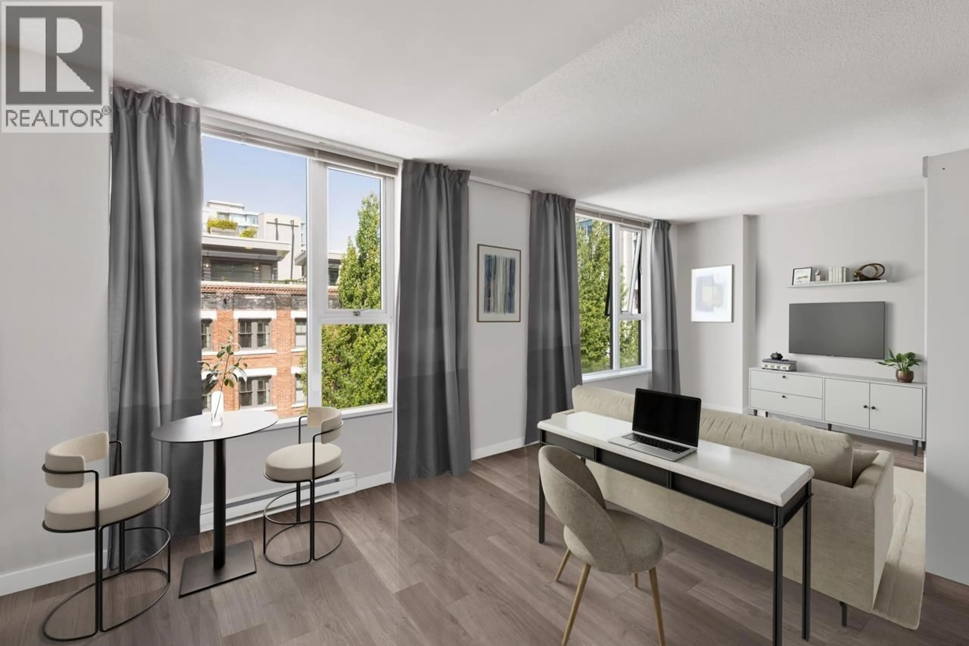 Balcony in the apartment, city buildings view from balcony for 509 - 1919 WYLIE STREET, Vancouver British Columbia V5Y0E7