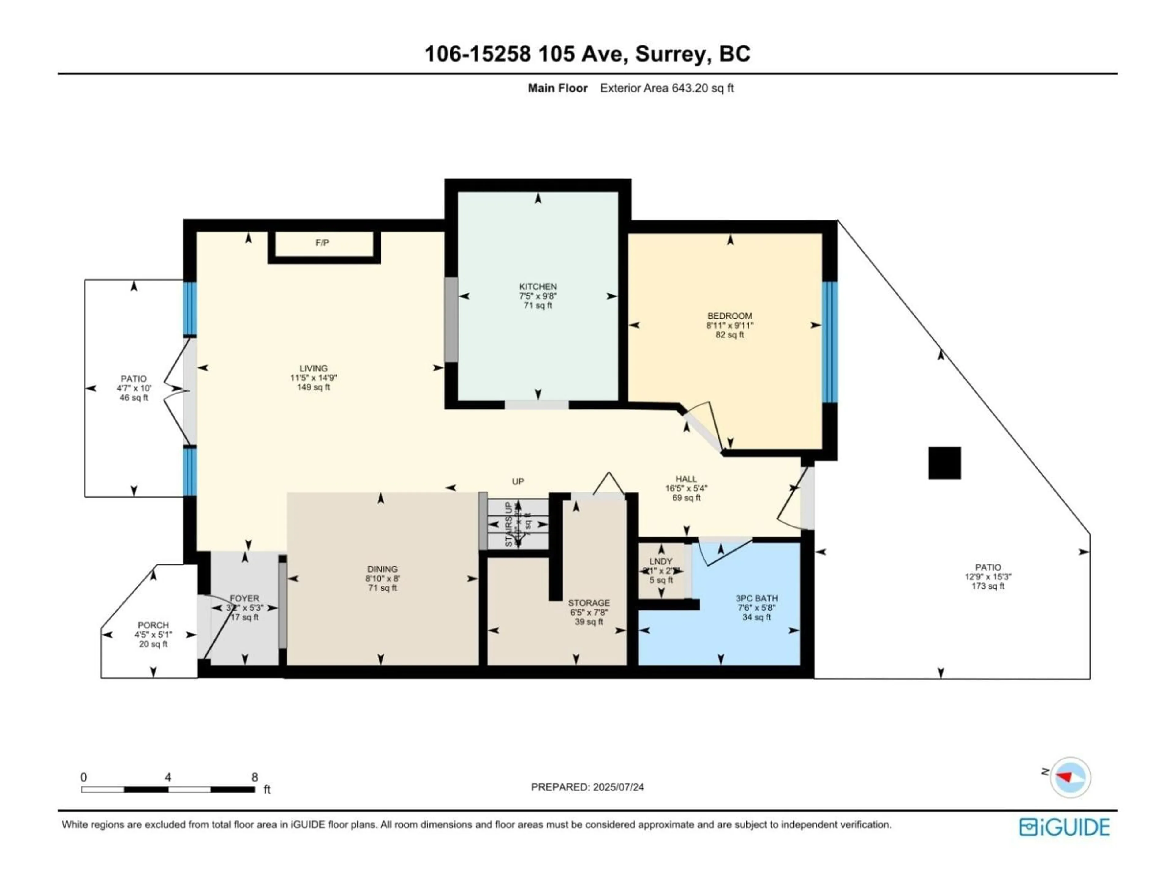 Floor plan for 106 - 15258 105, Surrey British Columbia V3R0W8