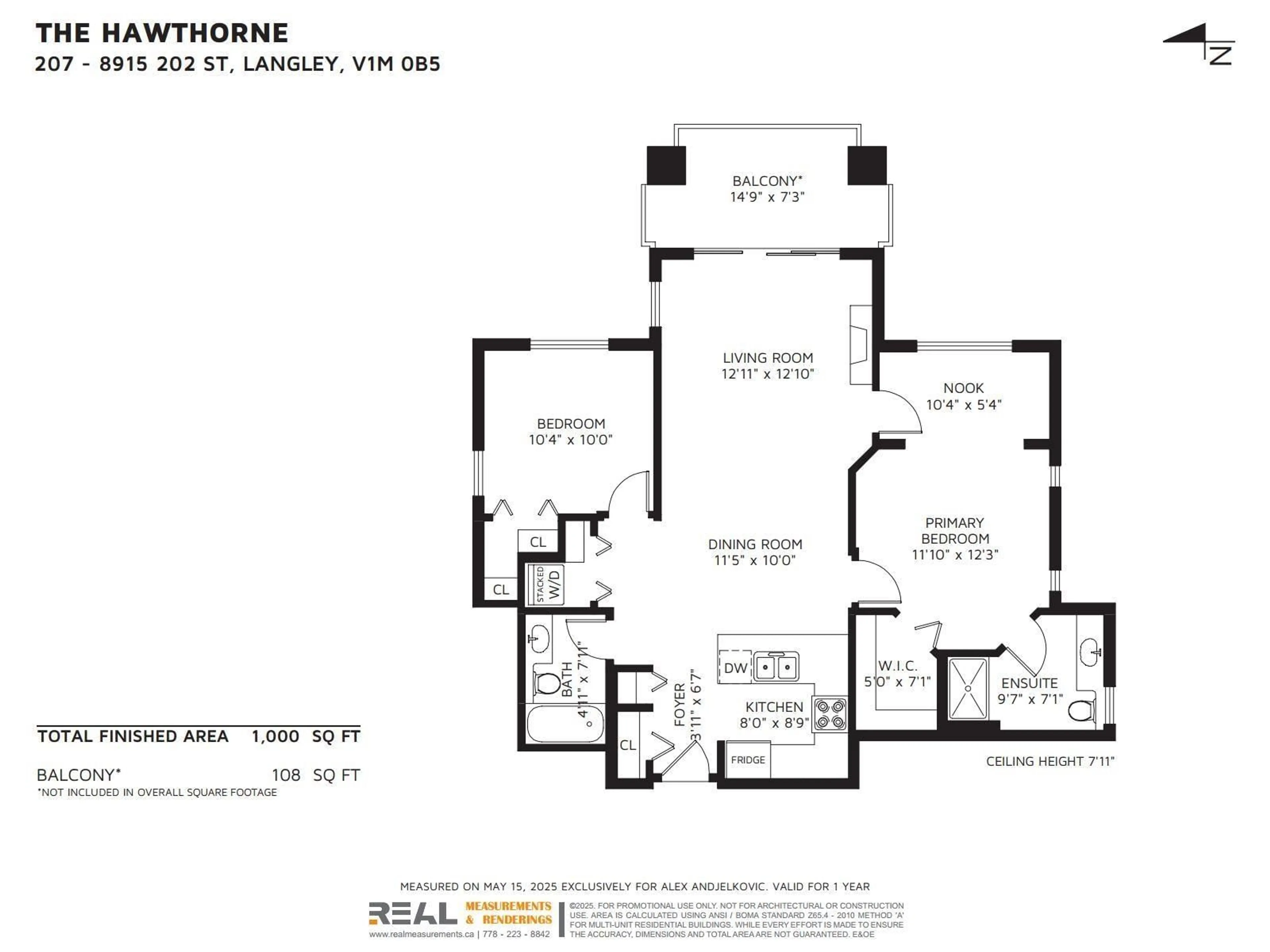Floor plan for 207 - 8915 202, Langley British Columbia V1M0B5
