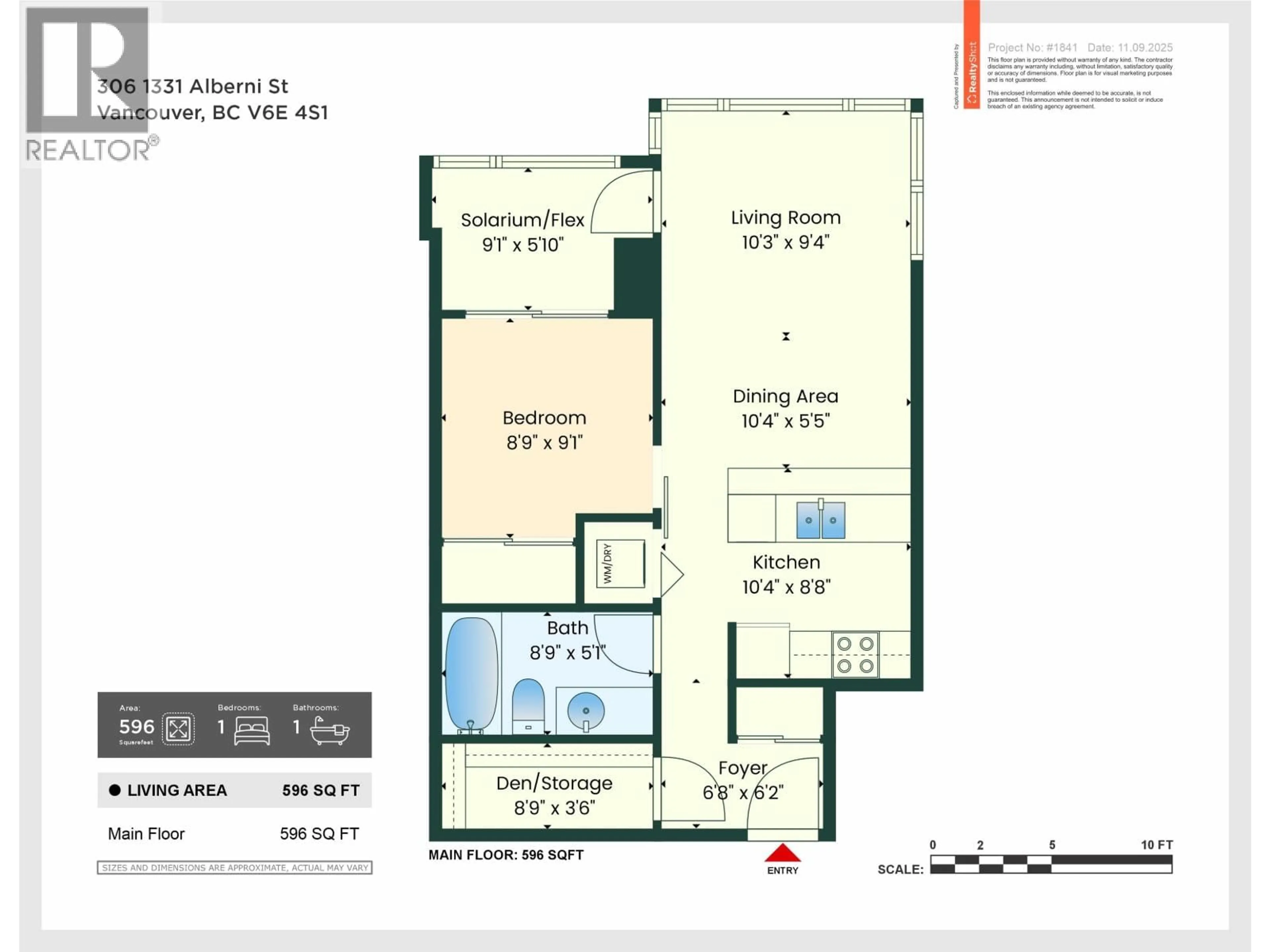 Floor plan for 306 - 1331 ALBERNI STREET, Vancouver British Columbia V6E4S1