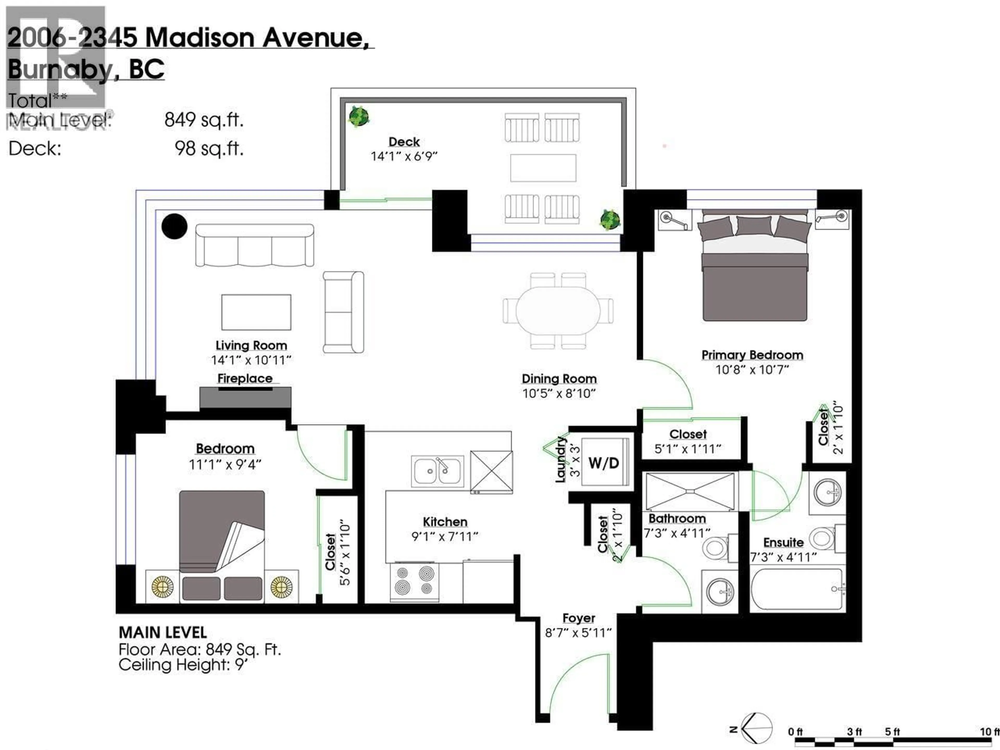 Floor plan for 2006 - 2345 MADISON AVENUE, Burnaby British Columbia V5C0B4