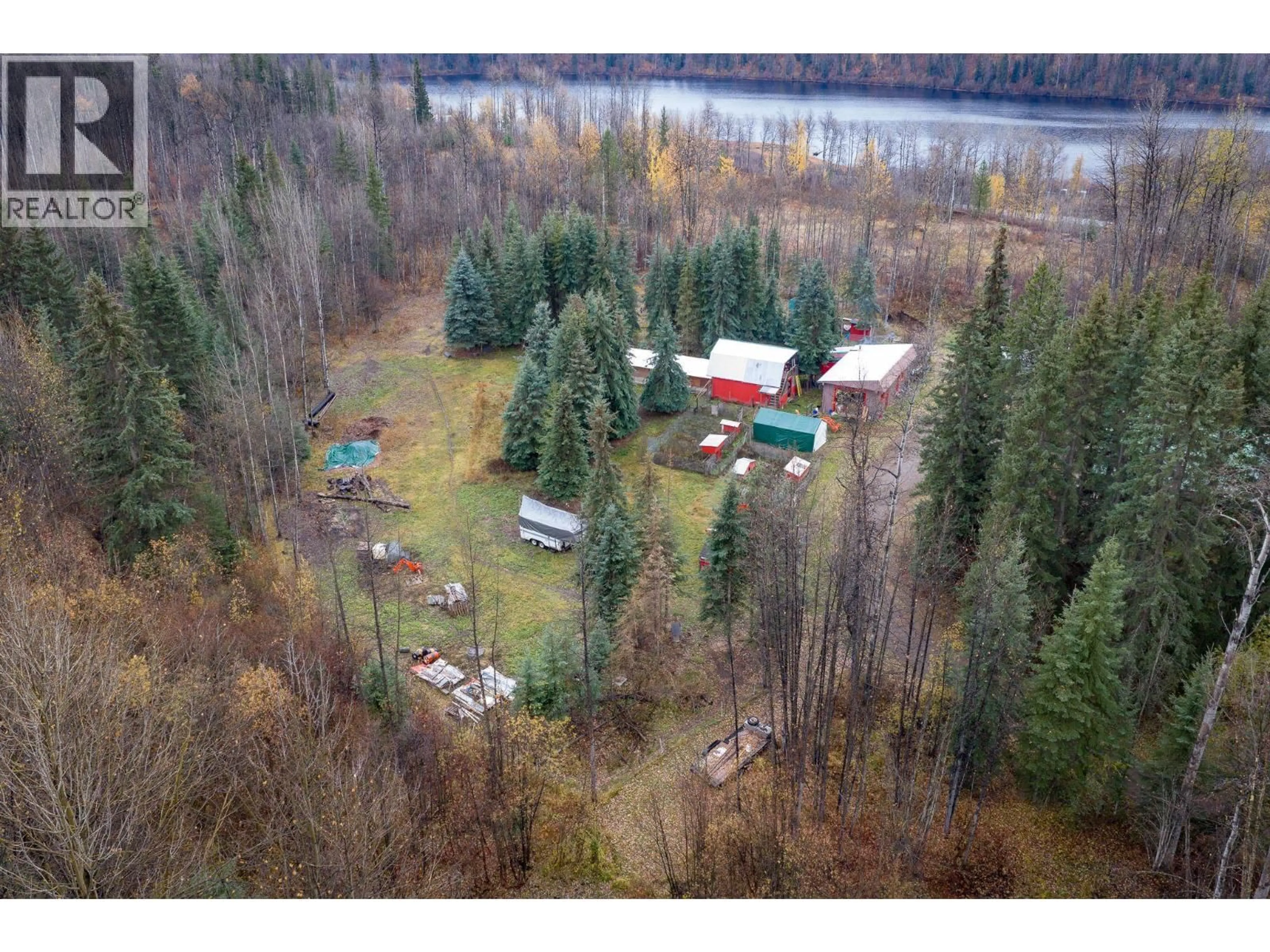 A pic from outside/outdoor area/front of a property/back of a property/a pic from drone, water/lake/river/ocean view for 11489 ROY ROAD, Burns Lake British Columbia V0J1E1