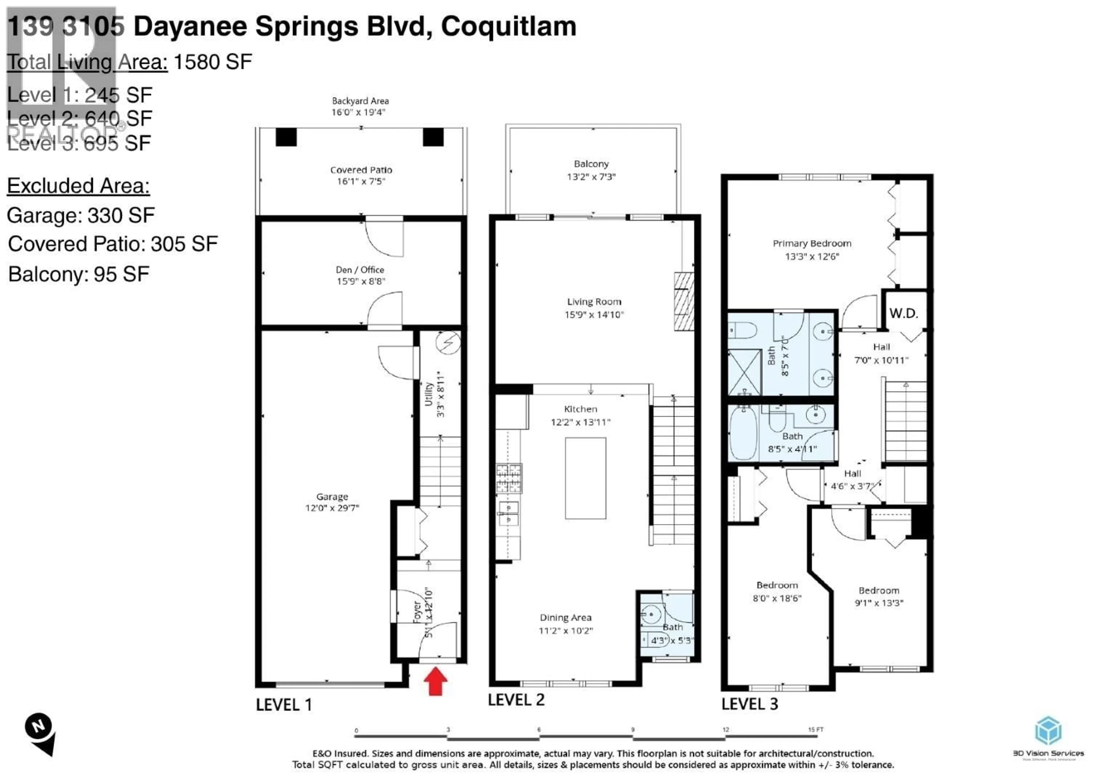 Floor plan for 139 - 3105 DAYANEE SPRINGS BOULEVARD, Coquitlam British Columbia V3E0C2
