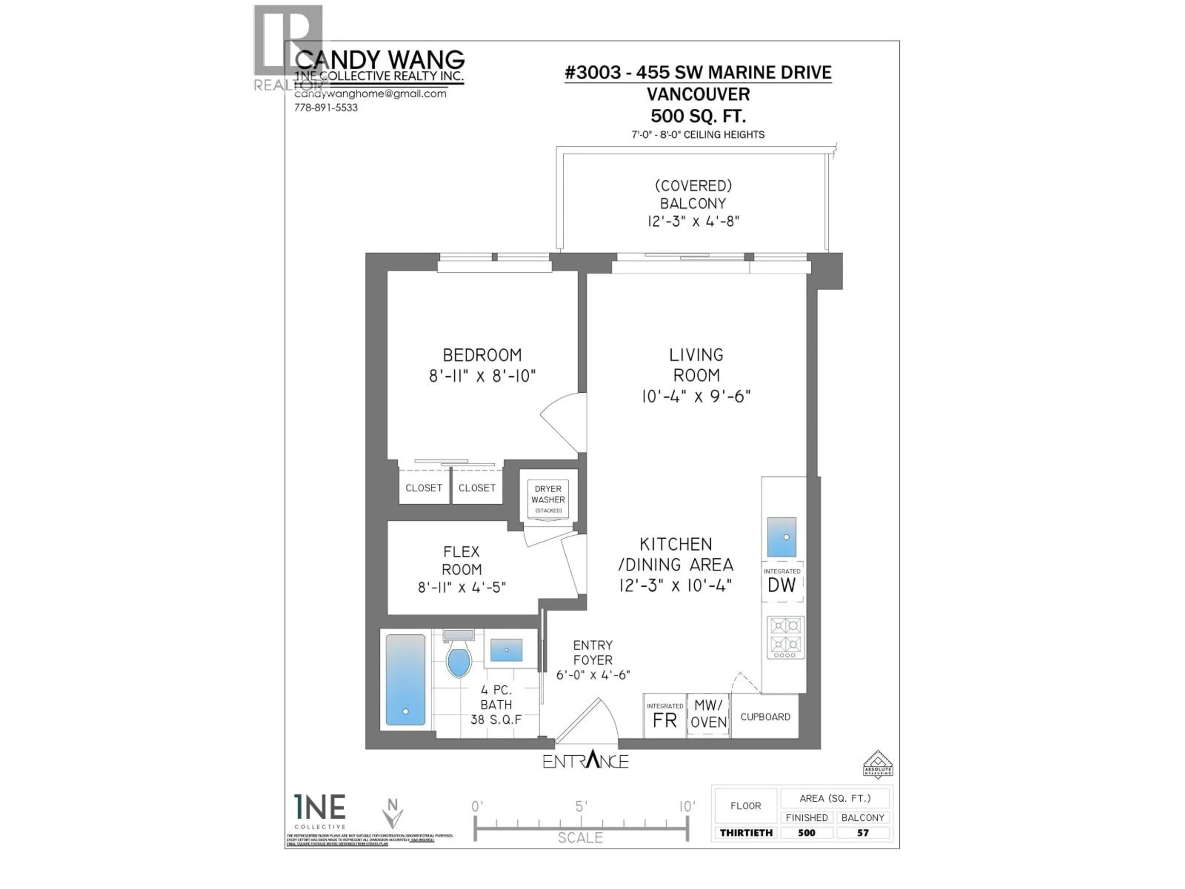 Floor plan for 3003 - 455 MARINE DRIVE, Vancouver British Columbia V5X0H3