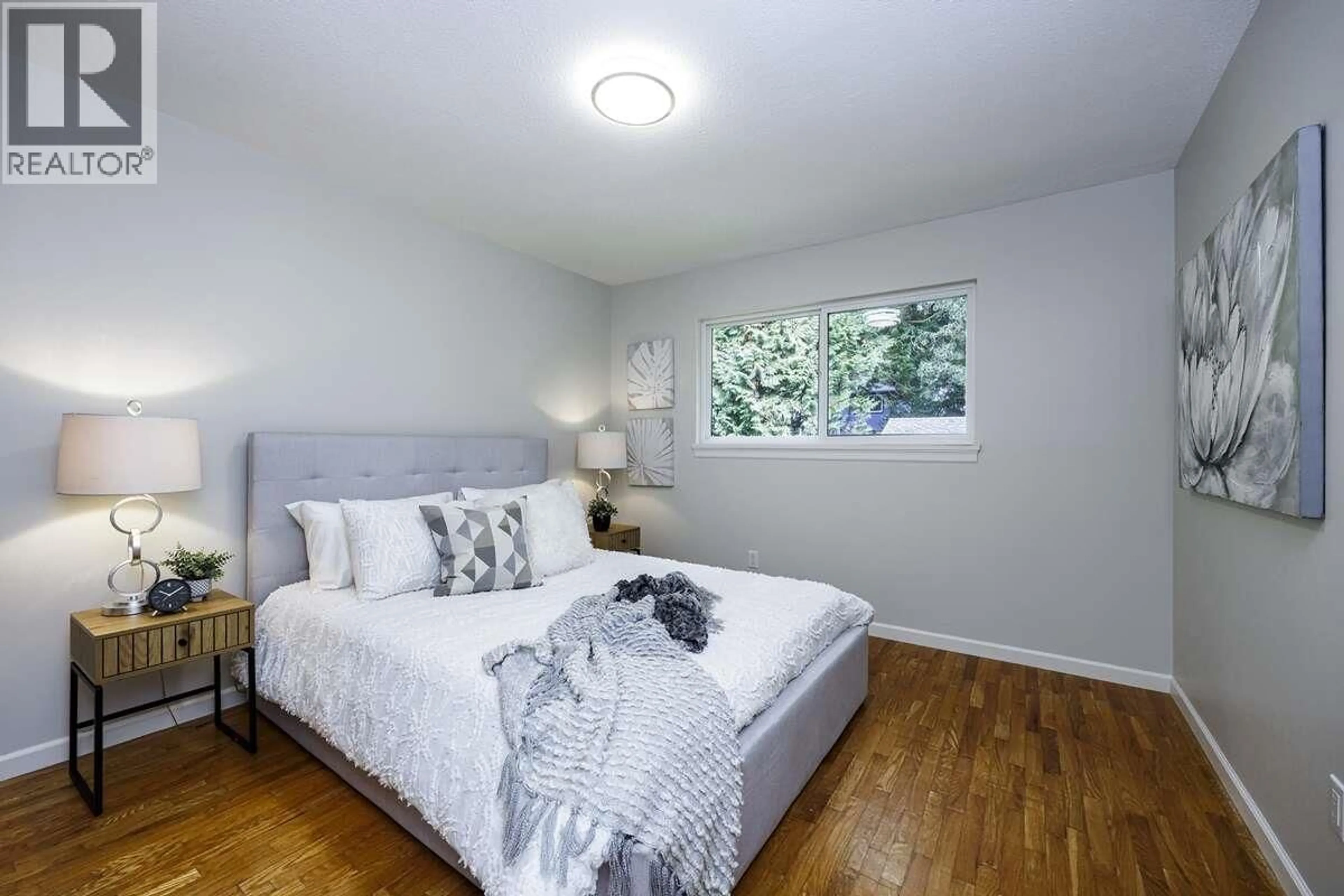Bedroom with bed, wood/laminate floor for 2100 WHITMAN AVENUE, North Vancouver British Columbia V7H2C5