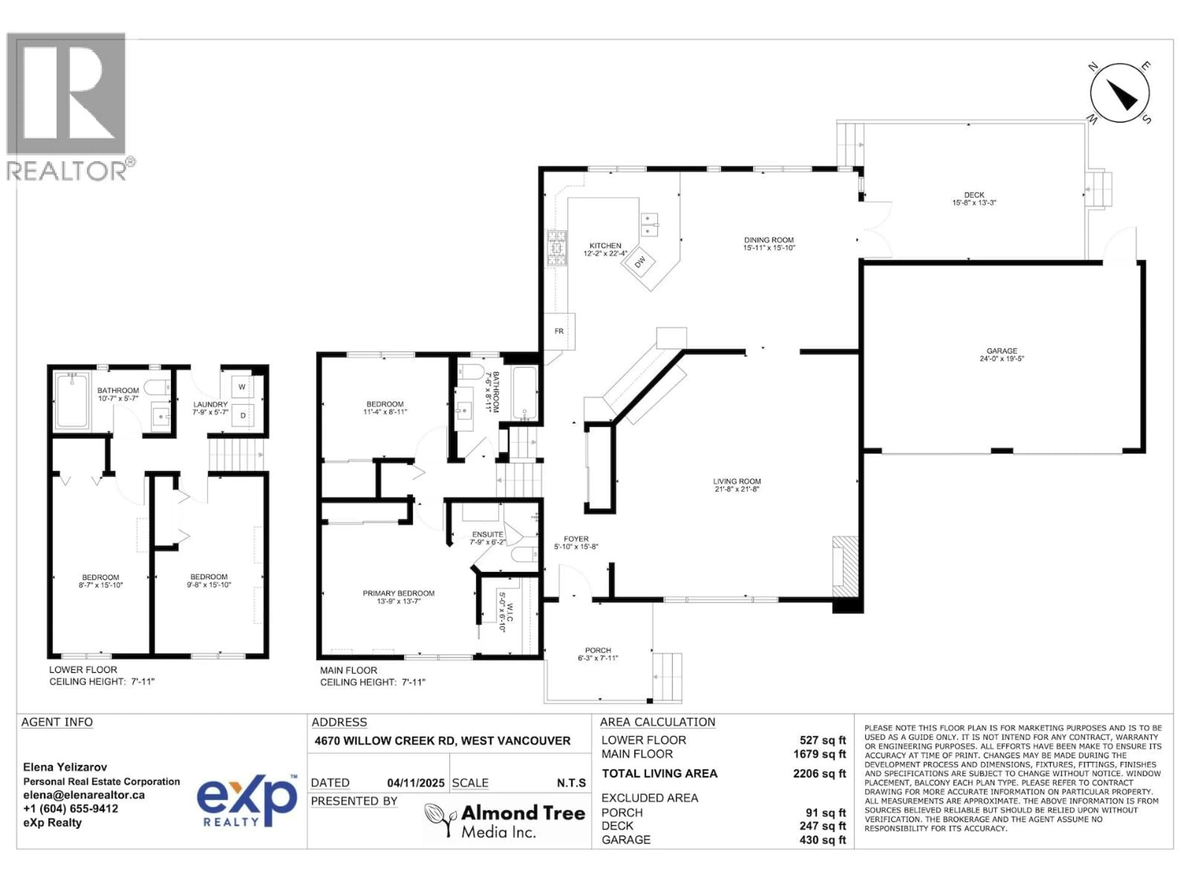 Floor plan for 4670 WILLOW CREEK ROAD, West Vancouver British Columbia V7W1C2