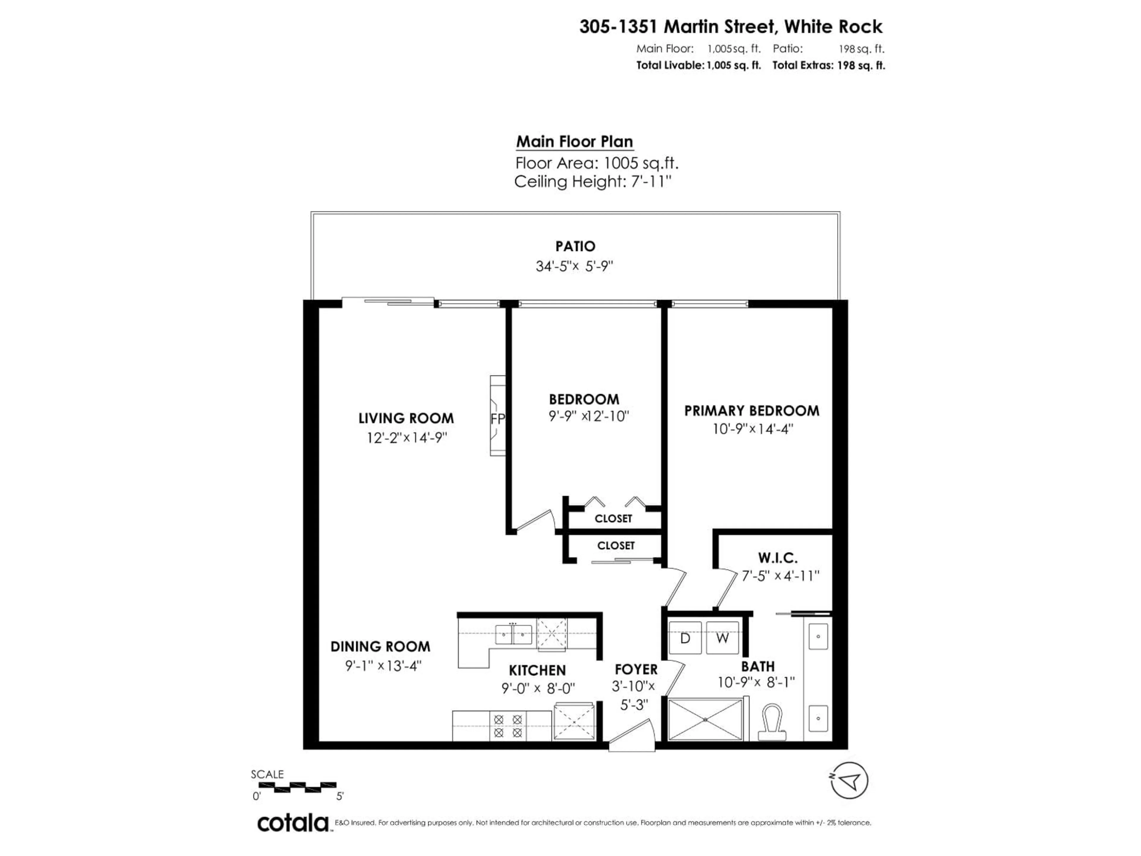 Floor plan for 305 - 1351 MARTIN, White Rock British Columbia V4B3W6
