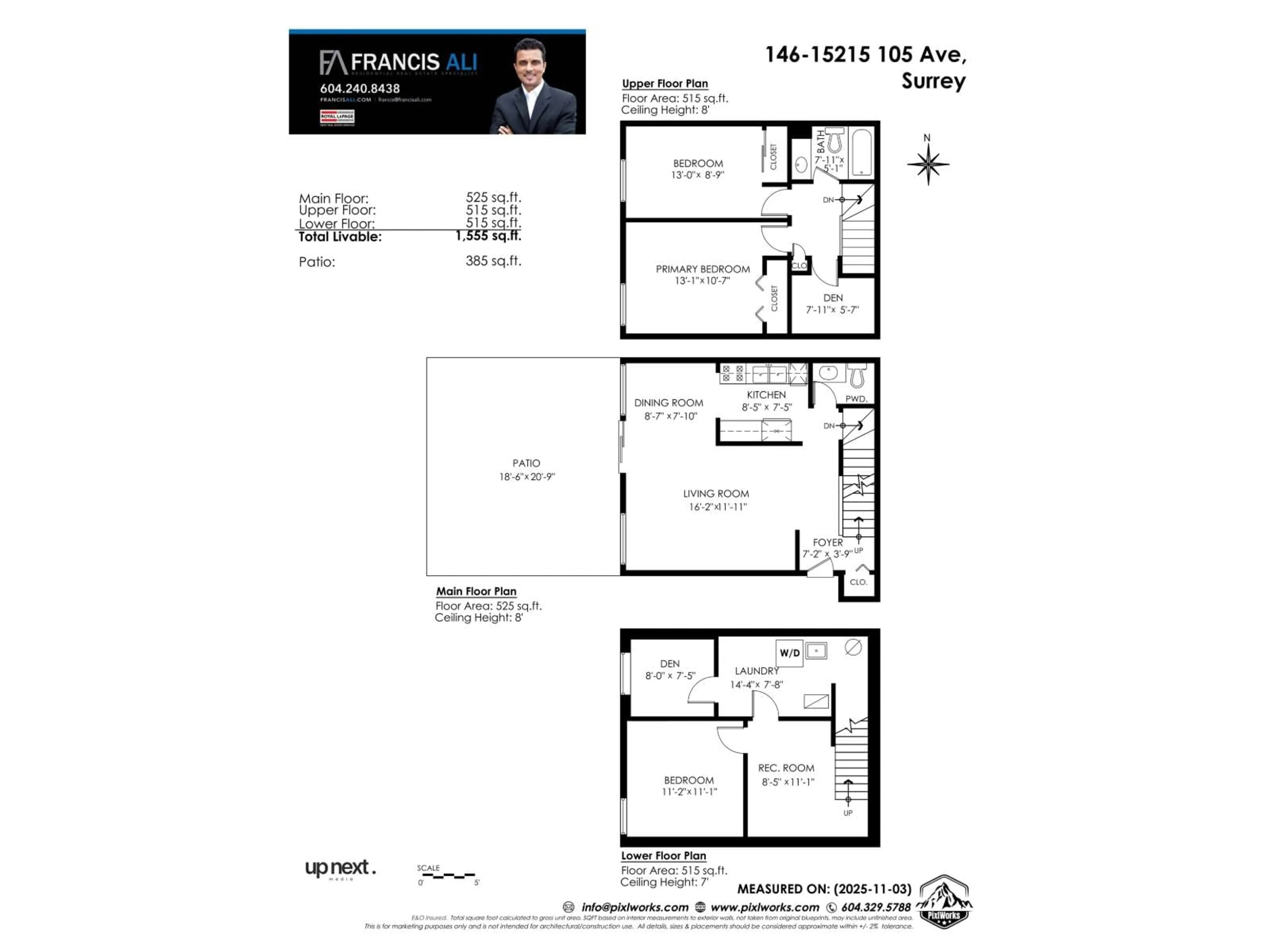Floor plan for 146 - 15215 105, Surrey British Columbia V3R1R9