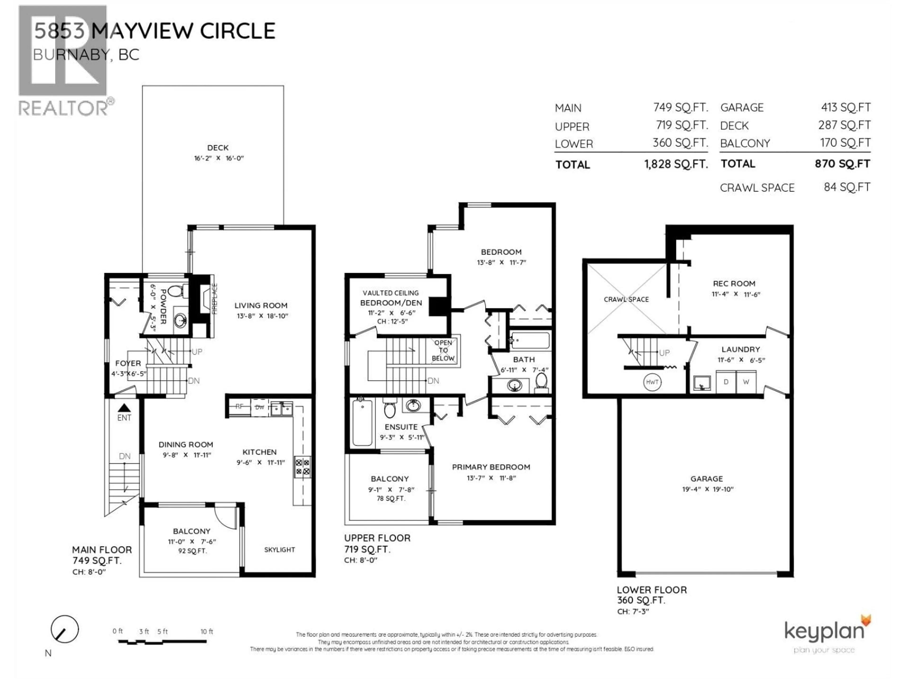 Floor plan for 5853 MAYVIEW CIRCLE, Burnaby British Columbia V5E4B7