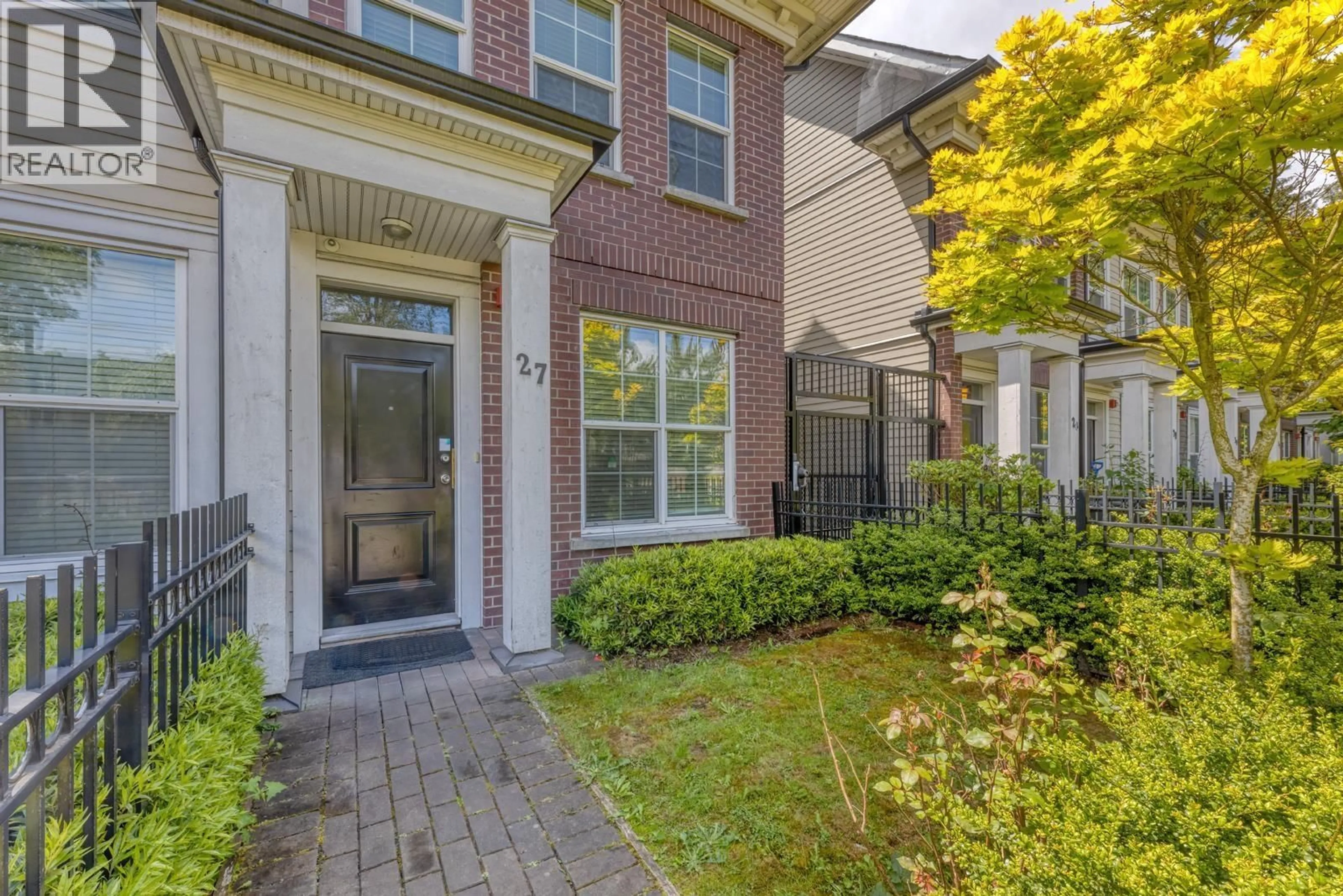 Home with brick exterior material, street for 27 - 7458 BRITTON STREET, Burnaby British Columbia V3N3A5
