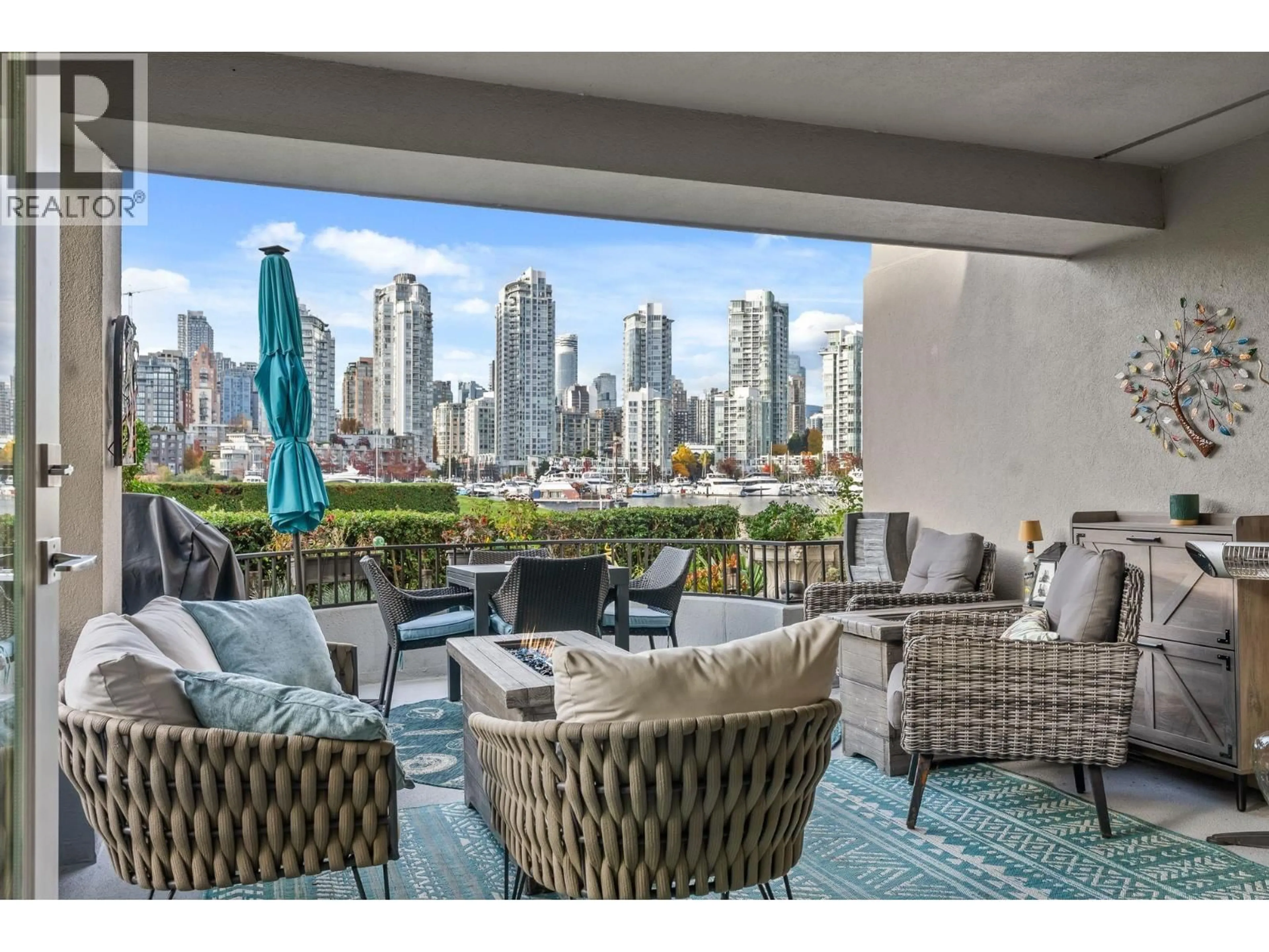 Patio, city buildings view from balcony for 119 - 1869 SPYGLASS PLACE, Vancouver British Columbia V5Z4K7