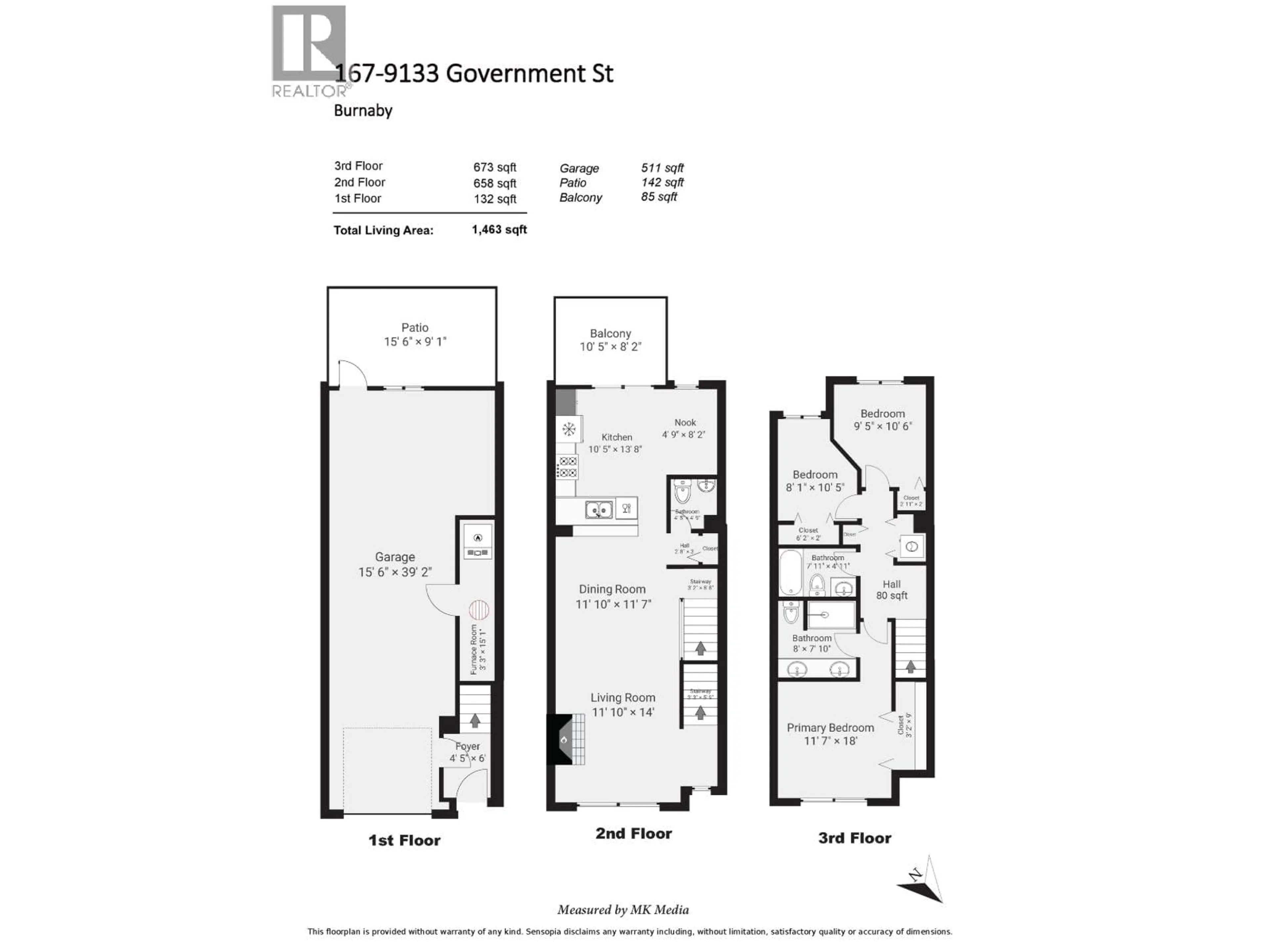Floor plan for 167 - 9133 GOVERNMENT STREET, Burnaby British Columbia V3N0B1