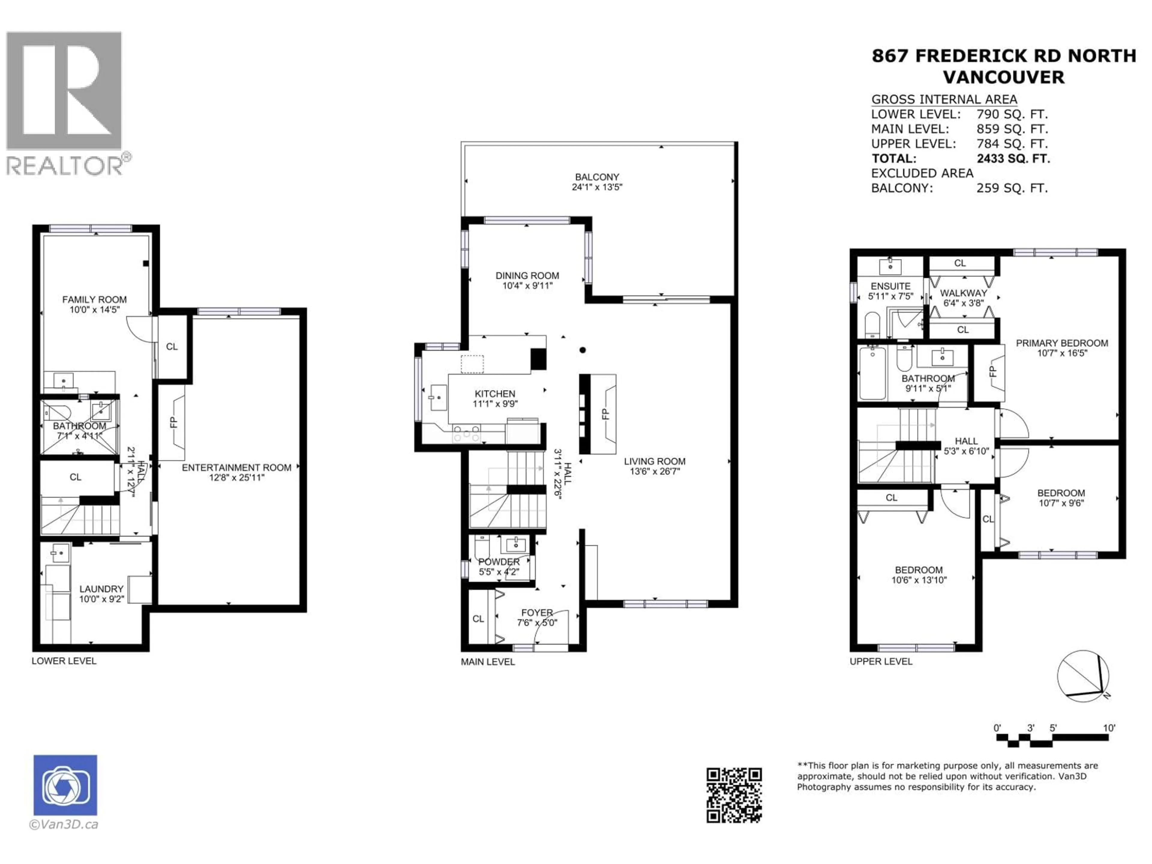 Floor plan for 867 FREDERICK ROAD, North Vancouver British Columbia V7K2Y5