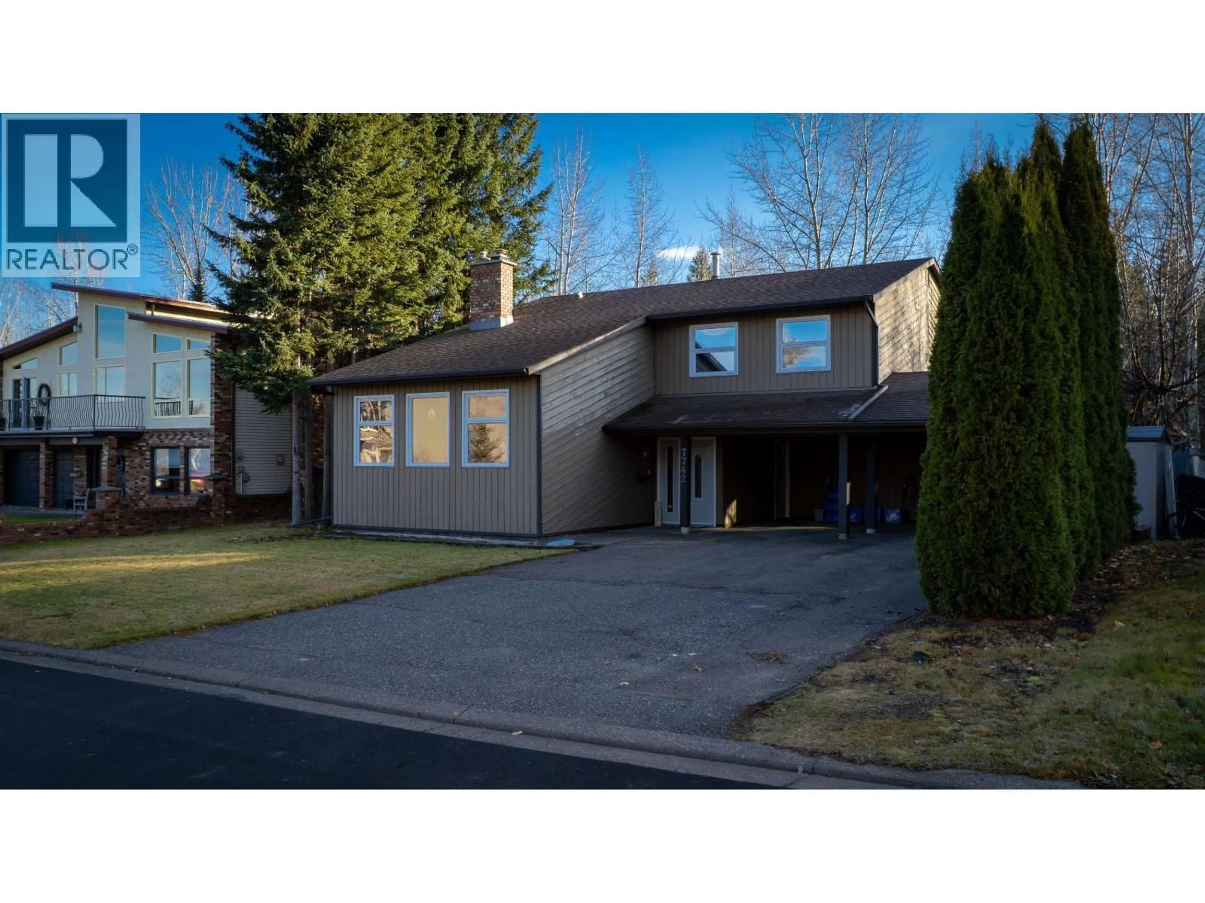 Home with vinyl exterior material, street for 7742 ST MARK CRESCENT, Prince George British Columbia V2N4B8