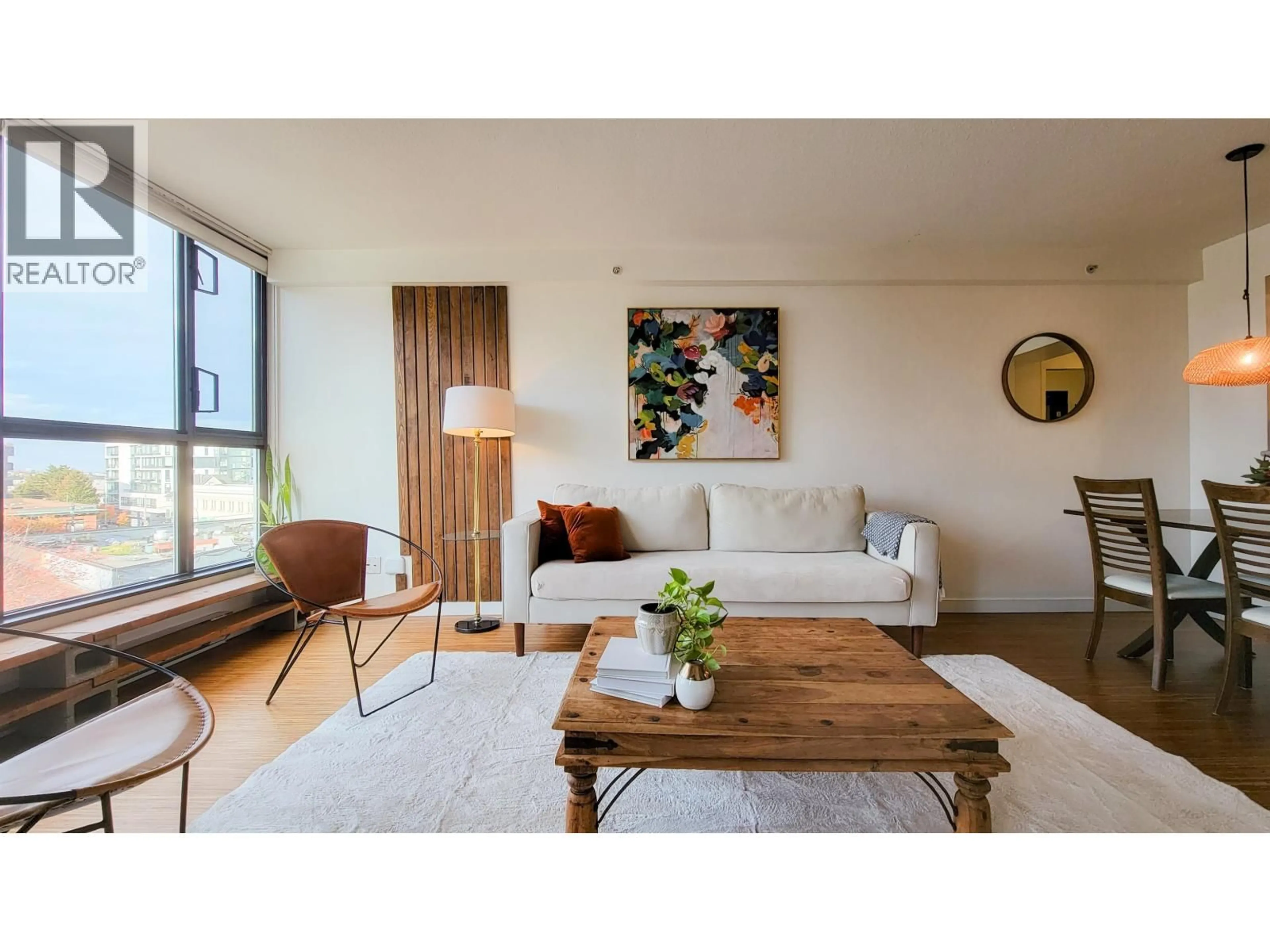 Living room with furniture, wood/laminate floor for 503 - 288 8TH AVENUE, Vancouver British Columbia V5T4S8