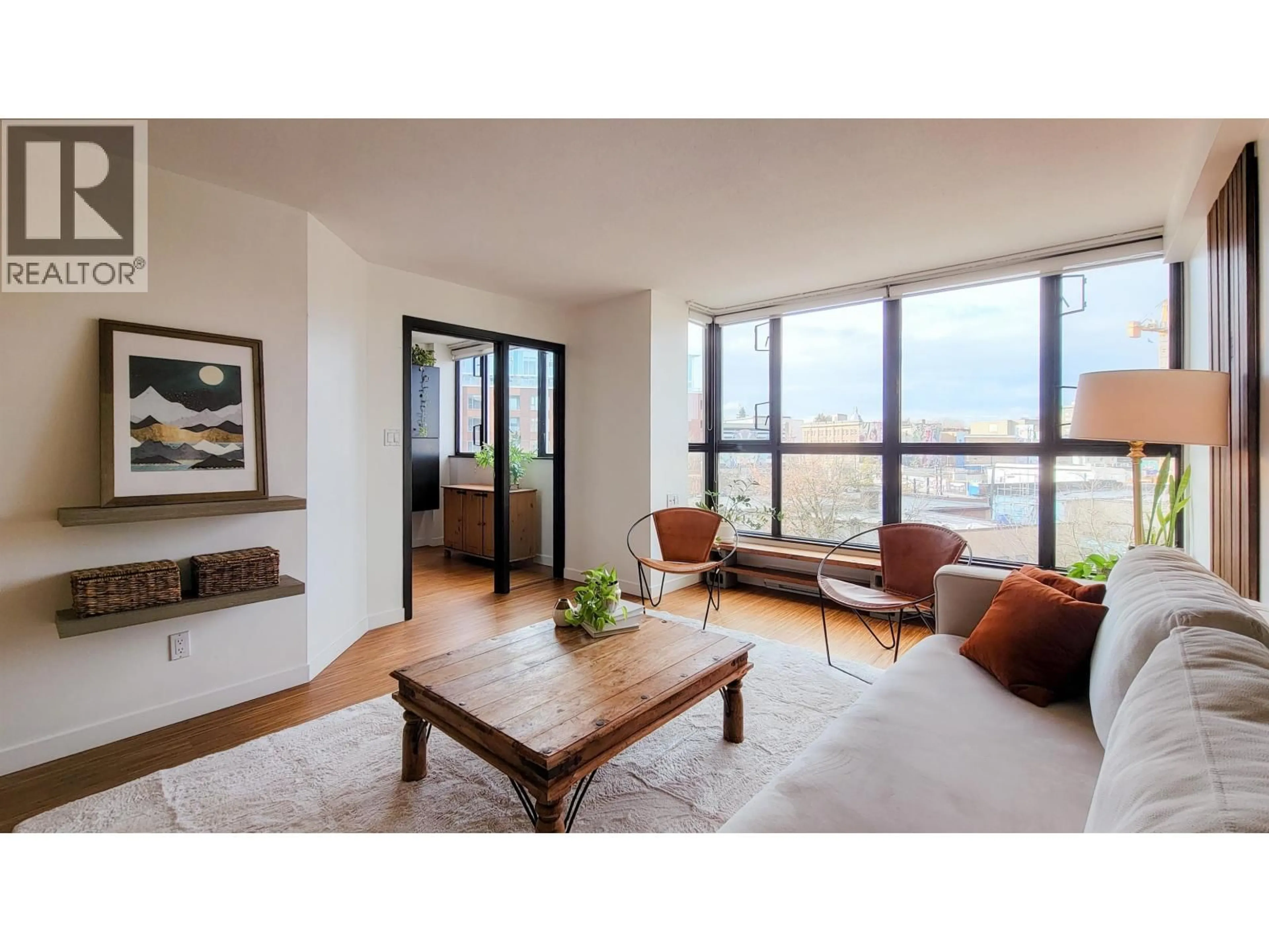 Living room with furniture, wood/laminate floor for 503 - 288 8TH AVENUE, Vancouver British Columbia V5T4S8