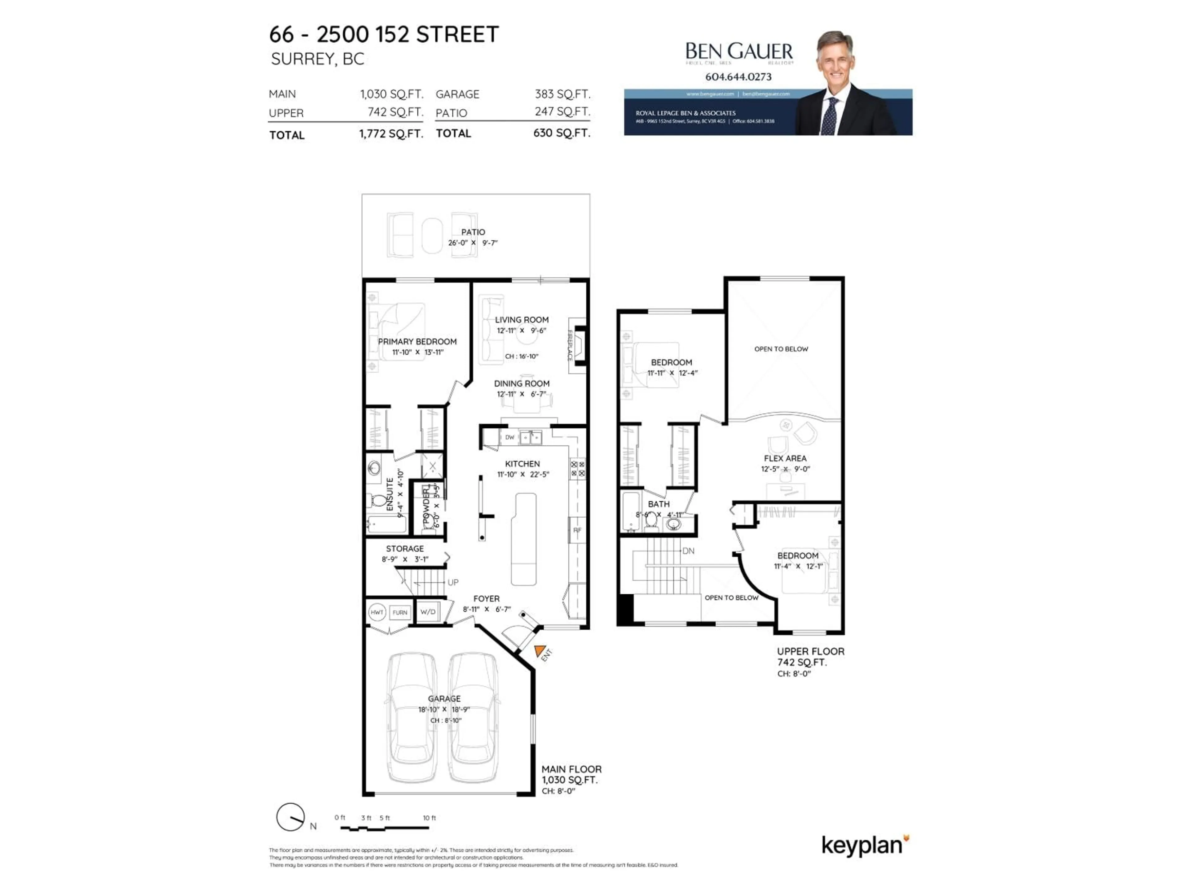 Floor plan for 66 - 2500 152, Surrey British Columbia V4P1M8